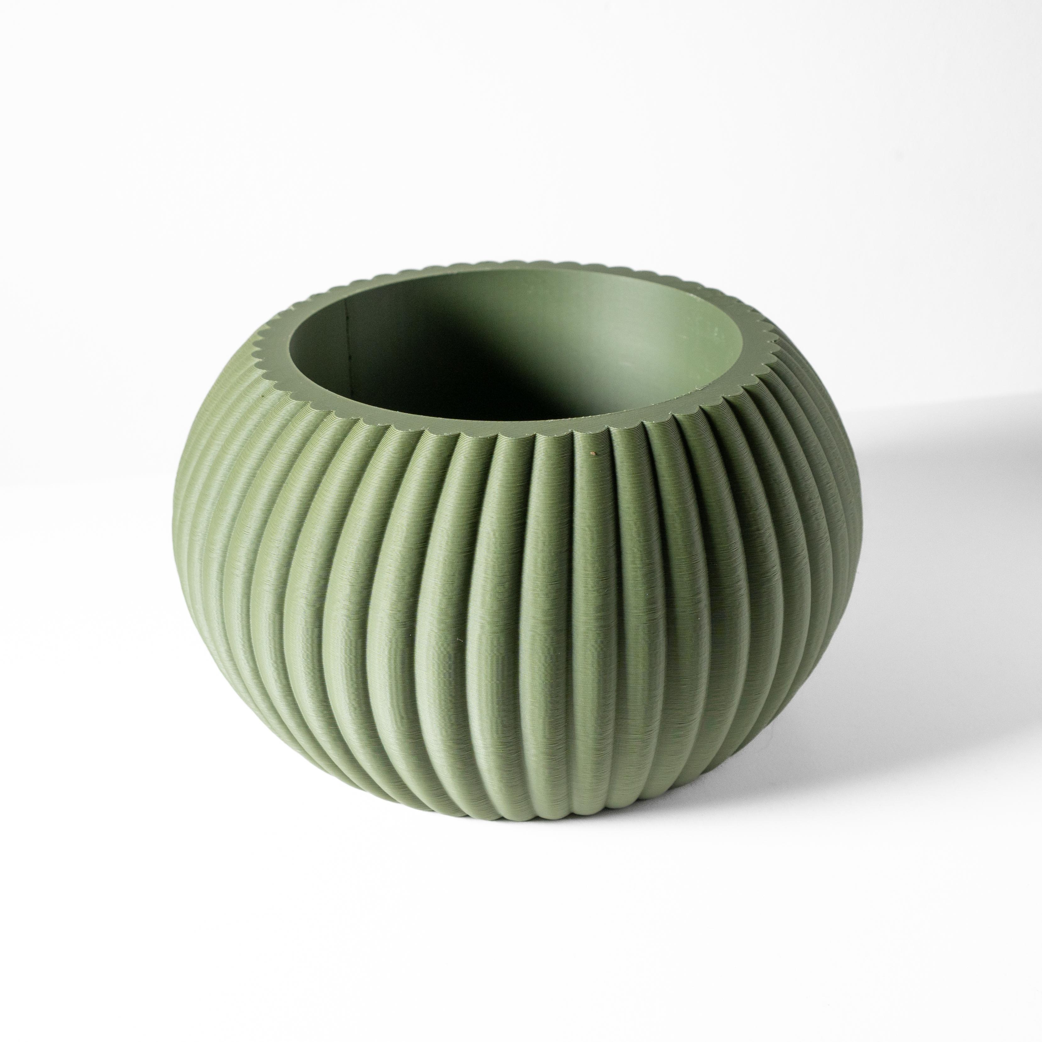 The Roni Planter Pot with Drainage Tray & Stand: Modern and Unique Home Decor for Plants 3d model