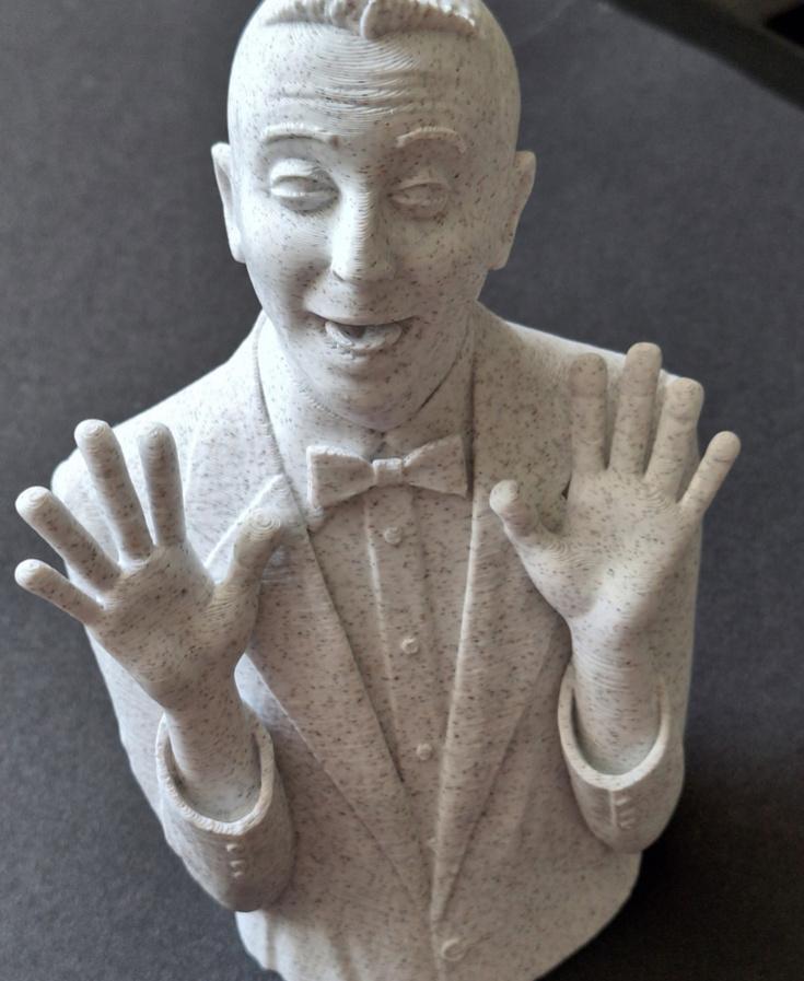 PeeWee Herman -Stylized Tribute Bust - Lovely sculpt, thank you. Printed on A1 with marble PLA. - 3d model