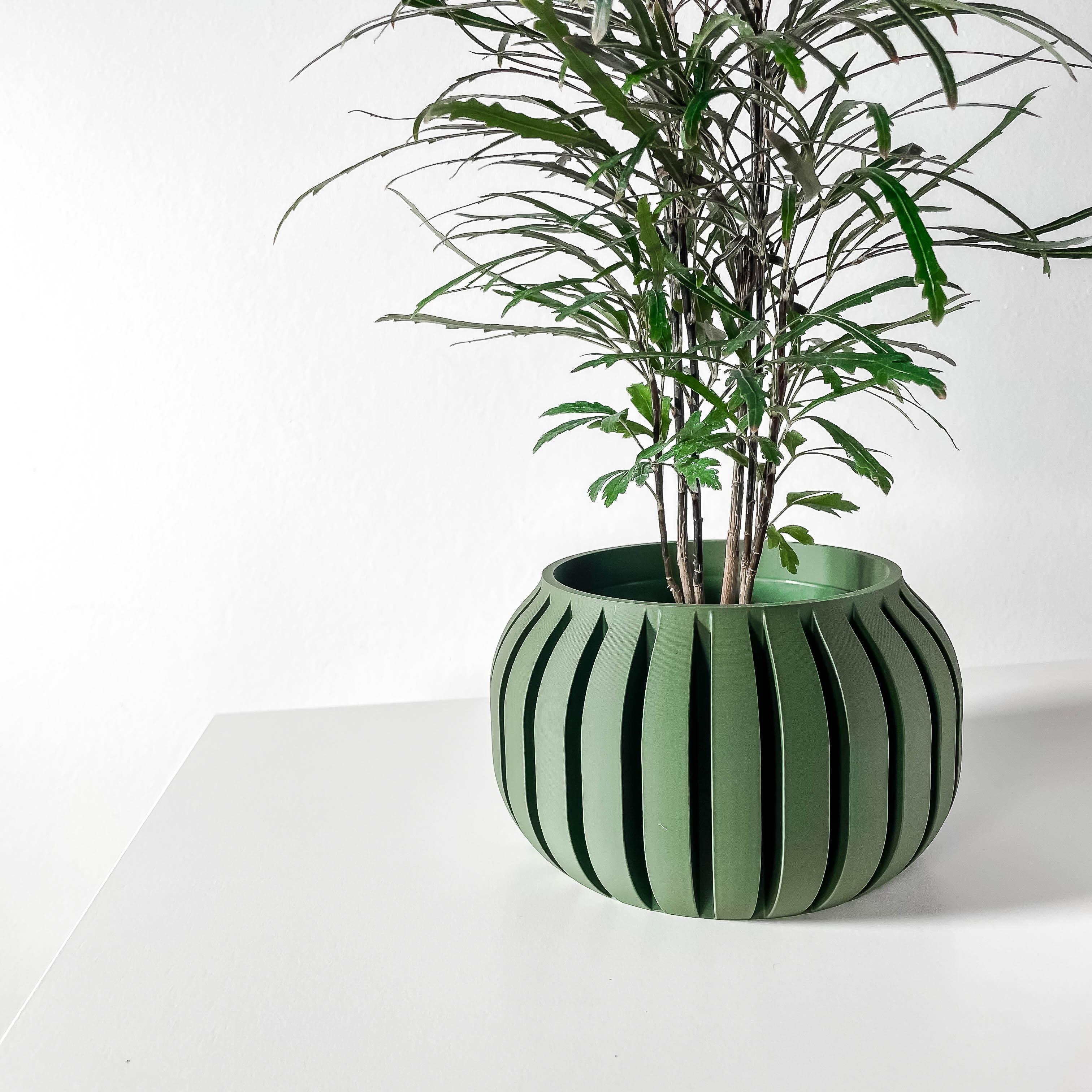 The Juse Planter Pot with Drainage Tray & Stand | Modern and Unique Home Decor for Plants 3d model
