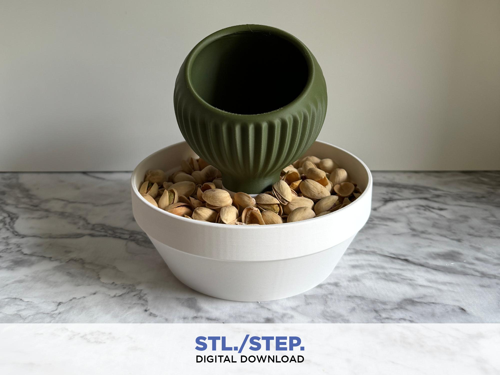 Cacti bowl, snack bowl with container. 3d model