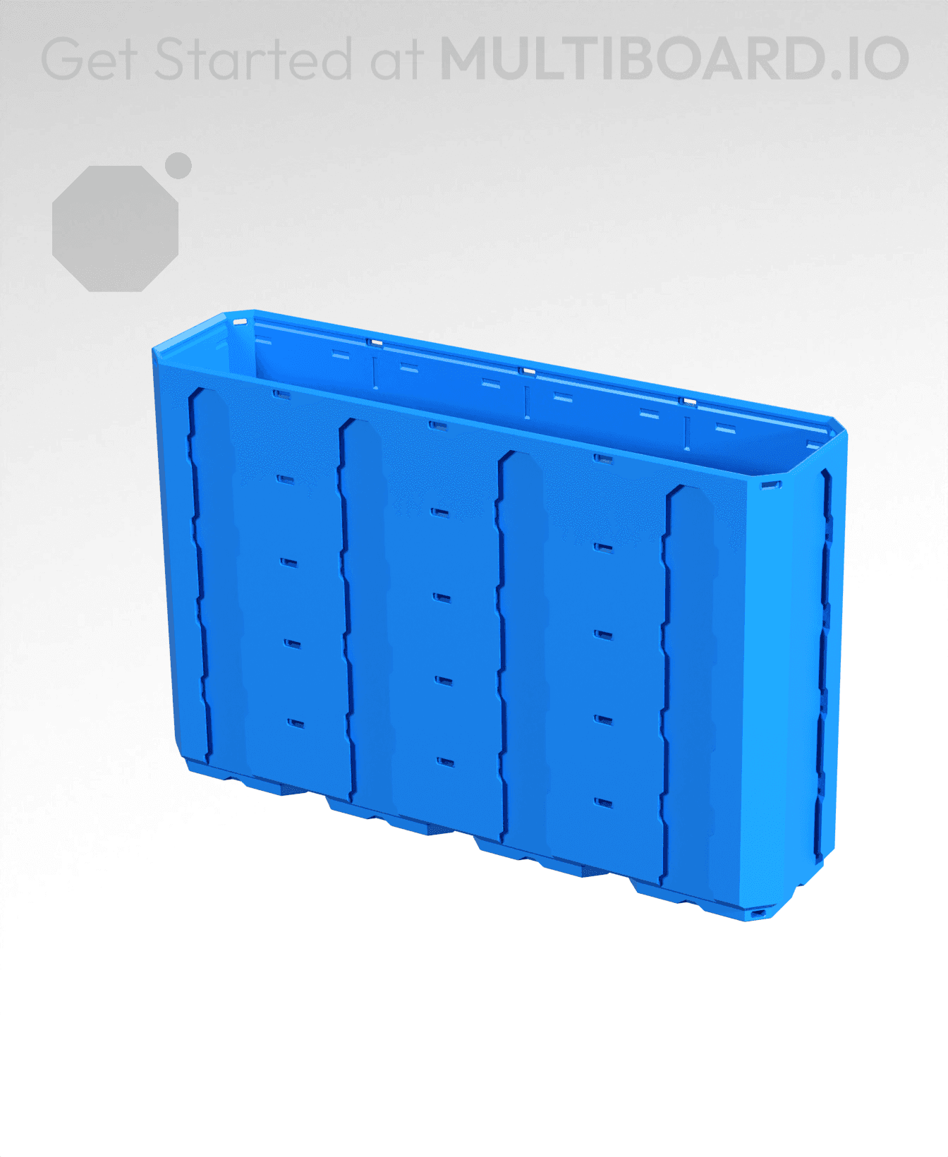 4x1x2.5 - Topped Multipoint Rail - Multibin Shell 3d model