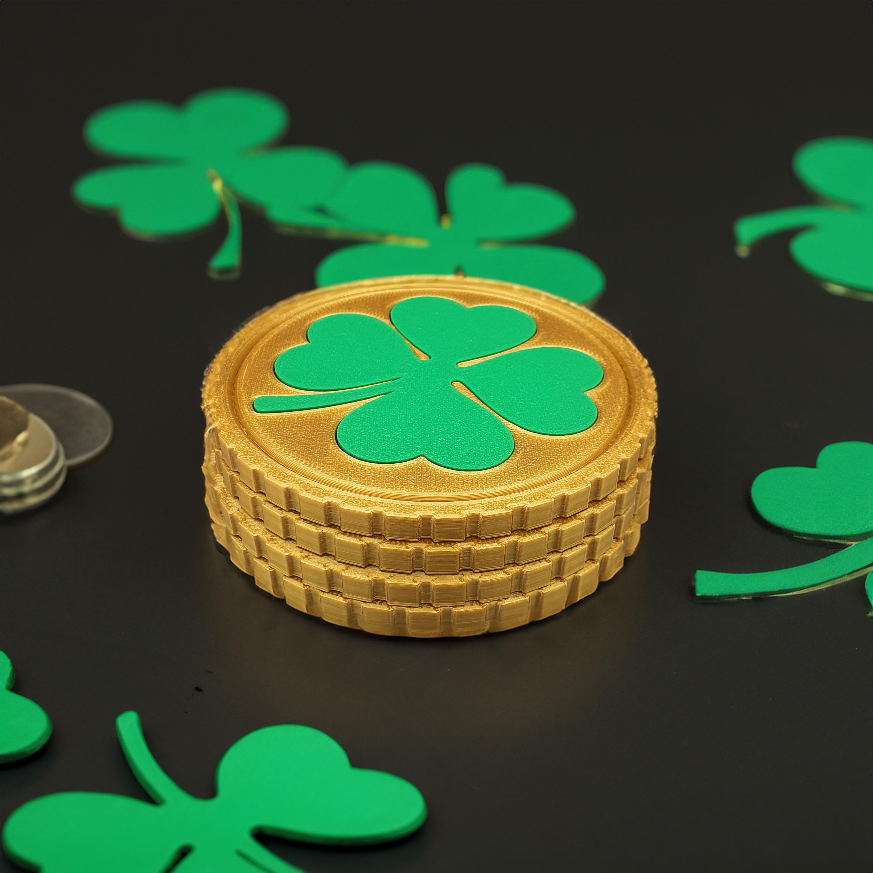 ST PATRICK LUCKY CLOVER COASTERS 3d model