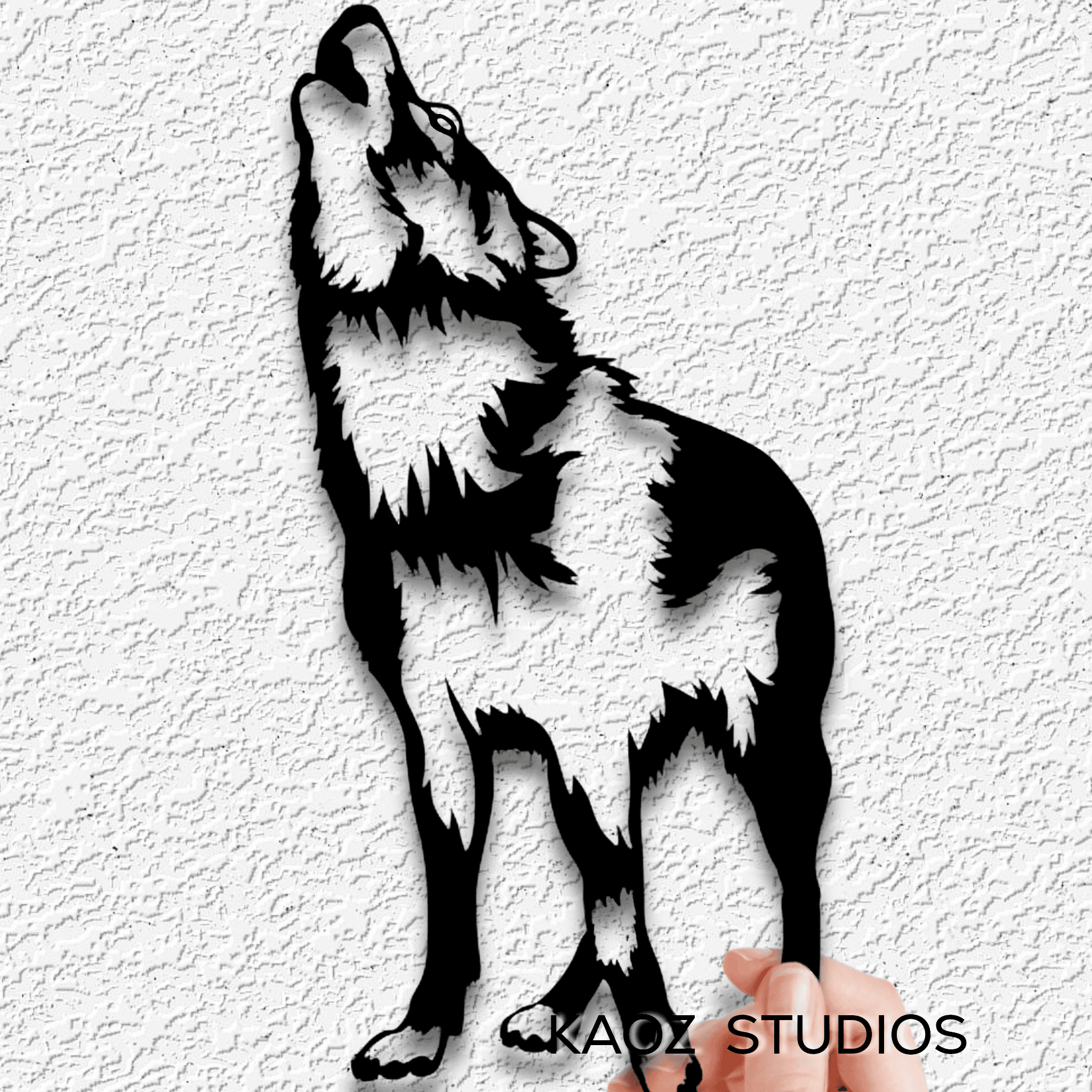 Howling Wolf wall art Mountain Animal wall decor 3d model
