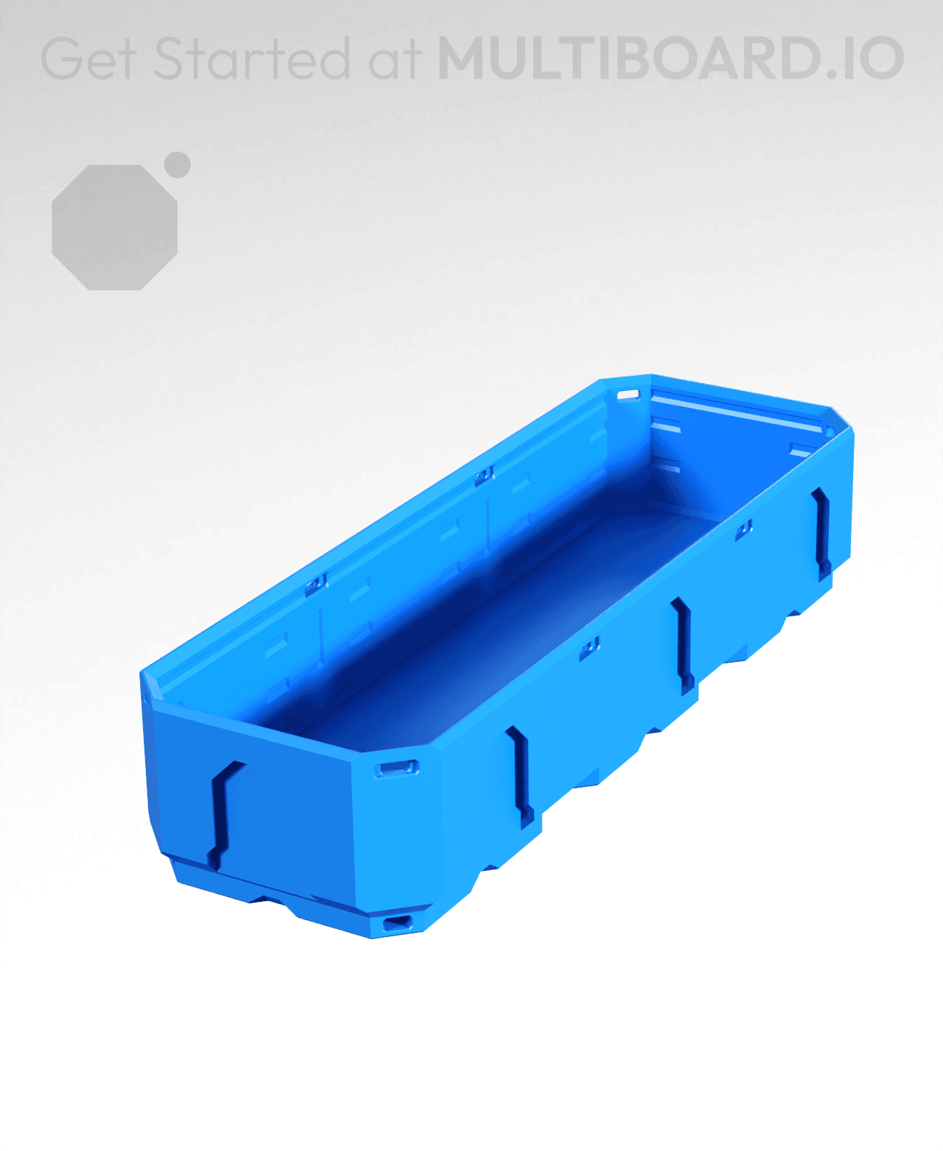 1x3x0.5 - Topped Multipoint Rail - Multibin Shell 3d model