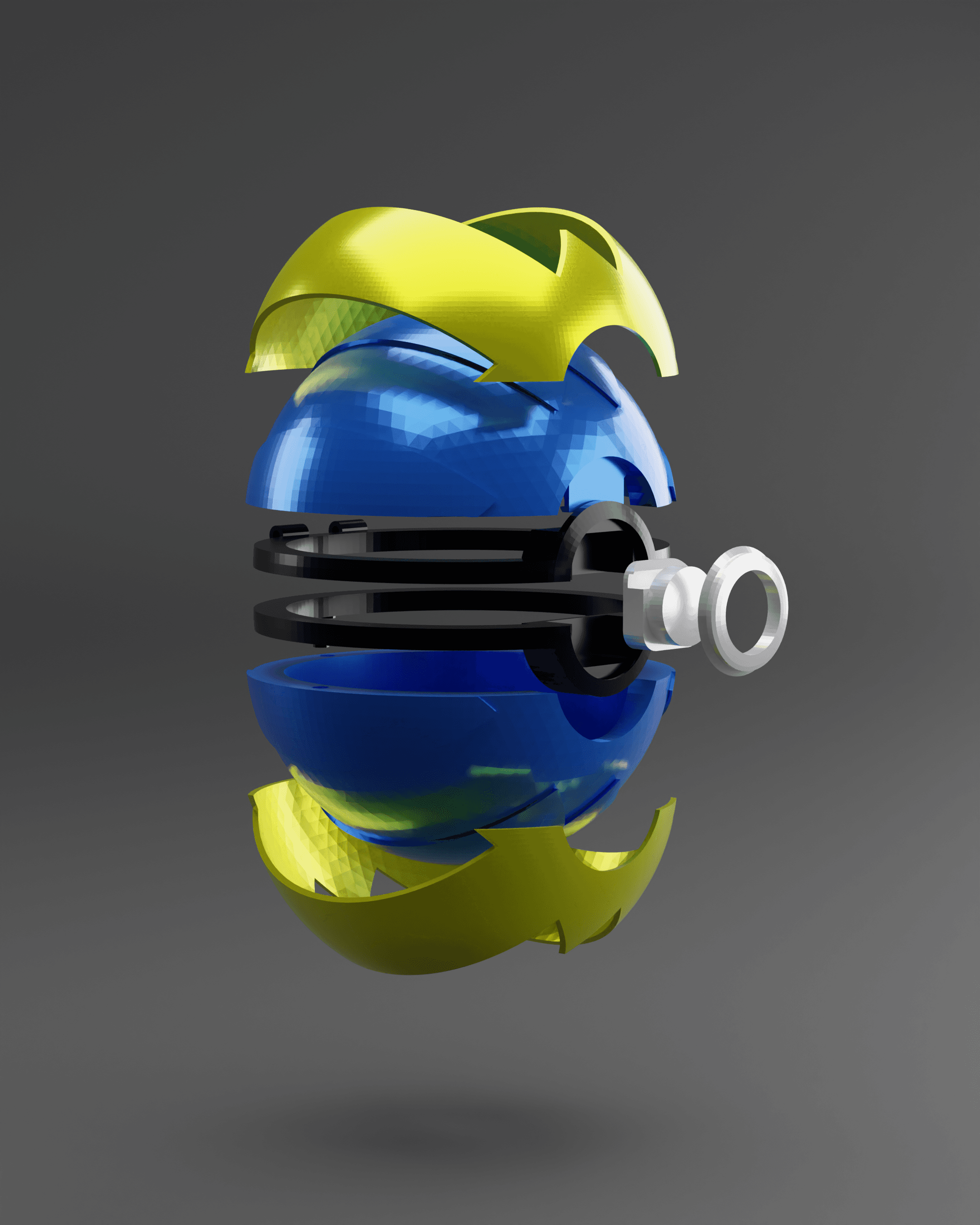 Quick Ball Opening PokeBall Fan Art 3d model