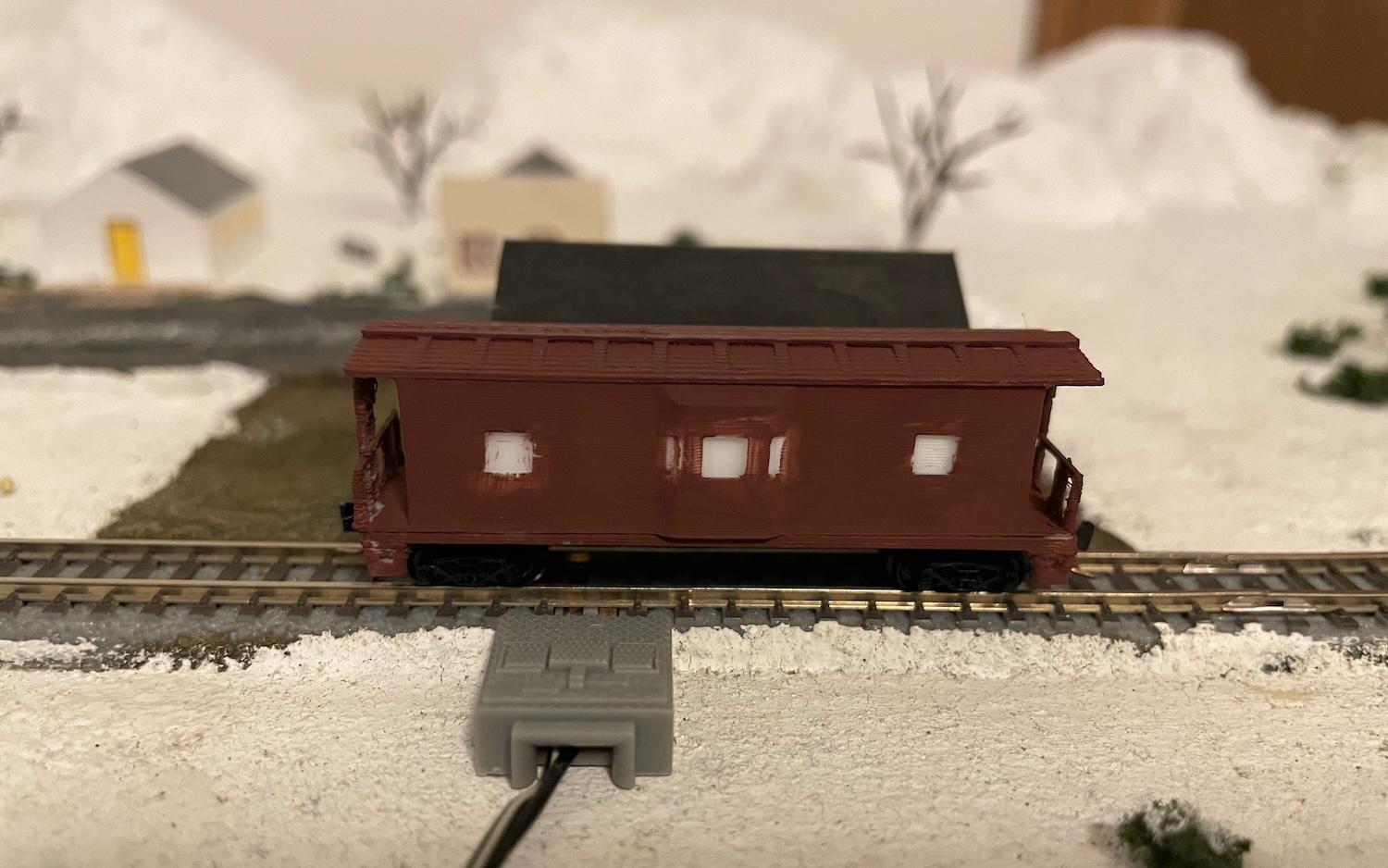 Z scale bay-window caboose 3d model