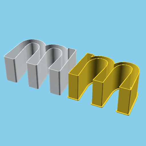 LATIN SMALL LETTER M, nestable box (v1) 3d model
