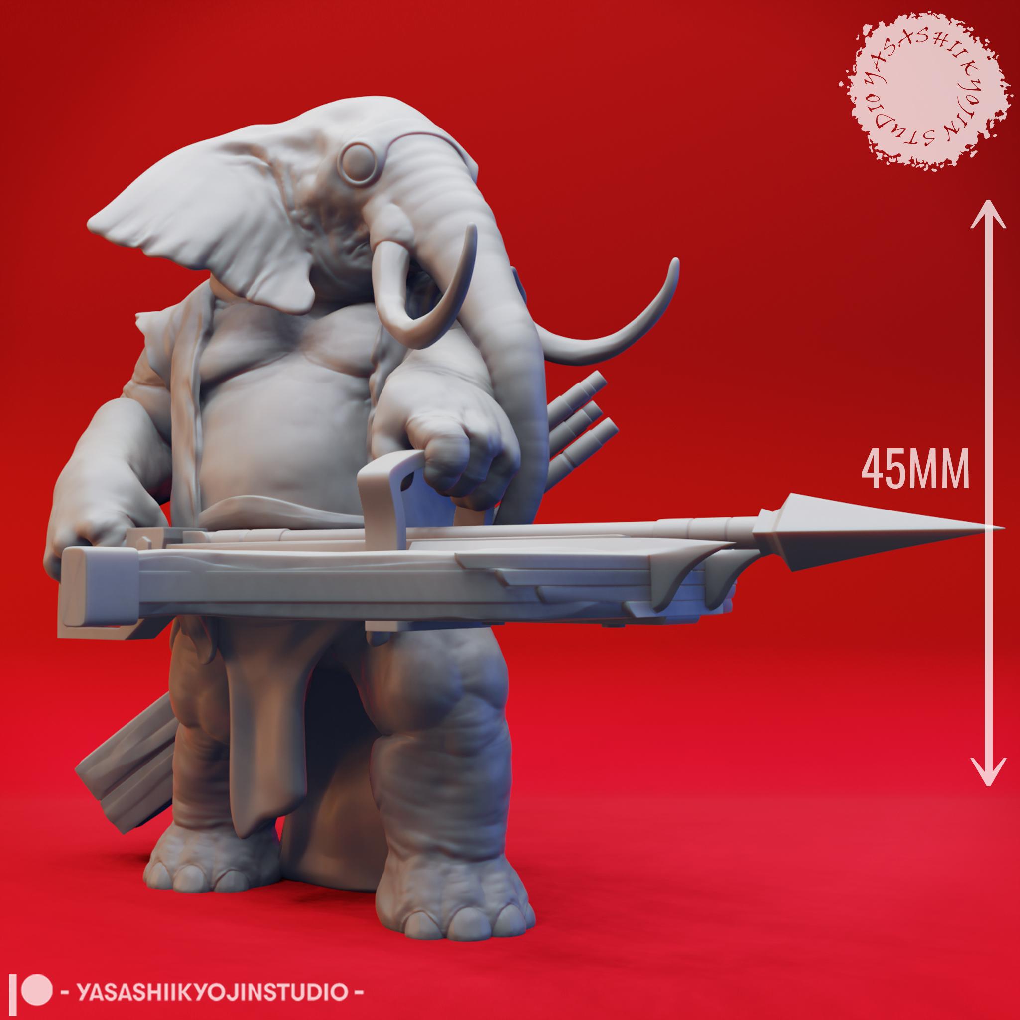 Loxodon Herd - Tabletop Miniatures (Pre-Supported) 3d model