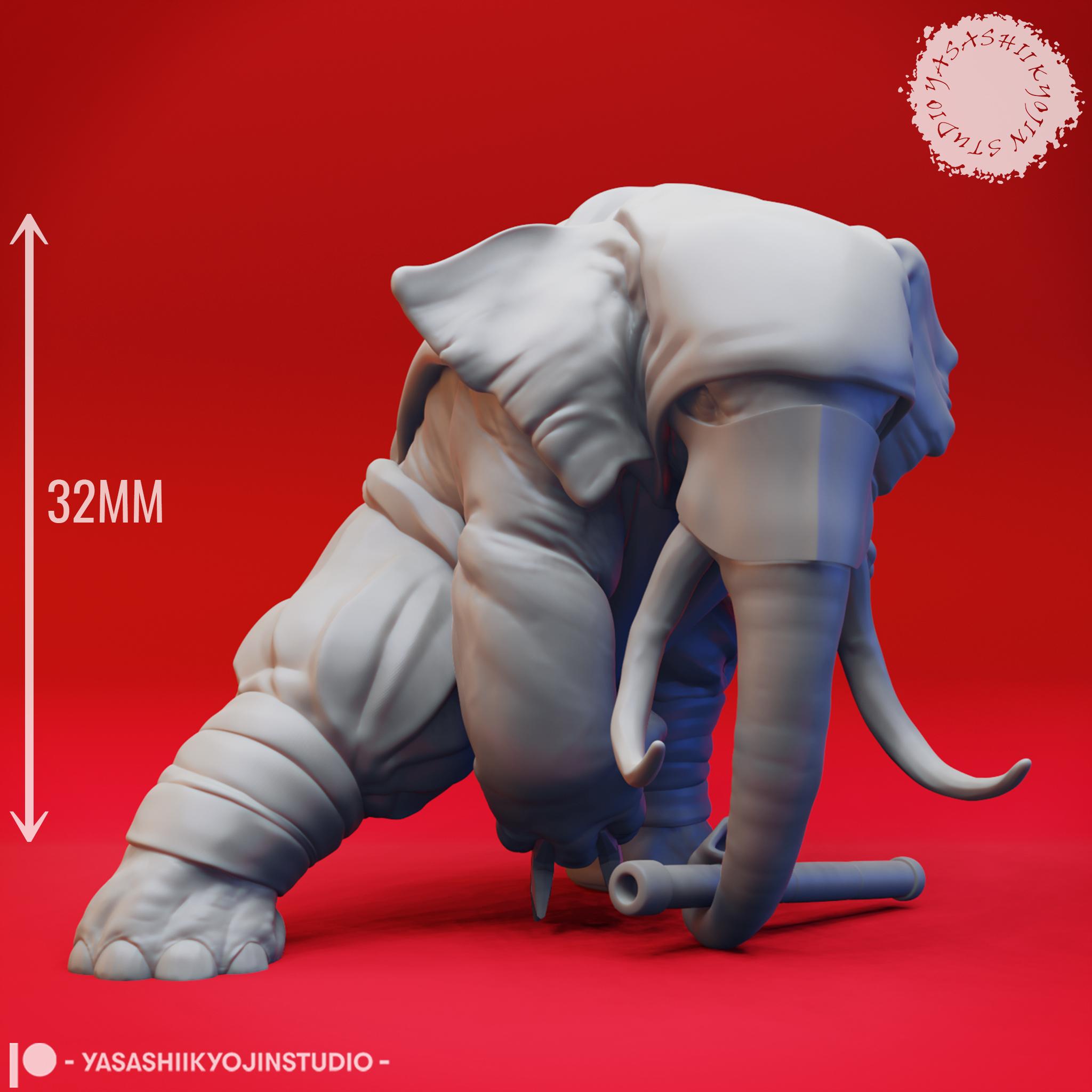 Loxodon Herd - Tabletop Miniatures (Pre-Supported) 3d model