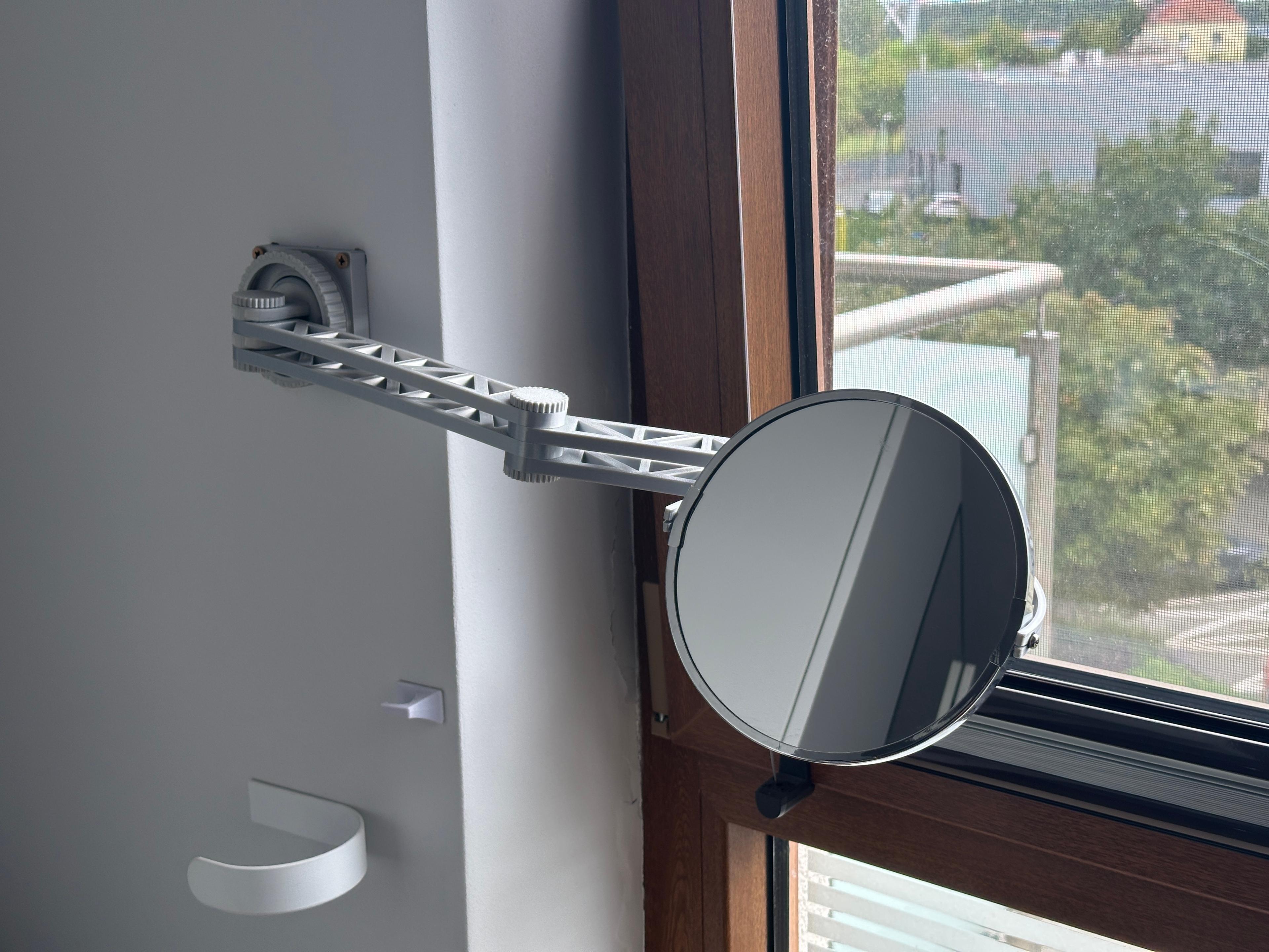 Round Mirror wall holder, with adjustable angle 3d model