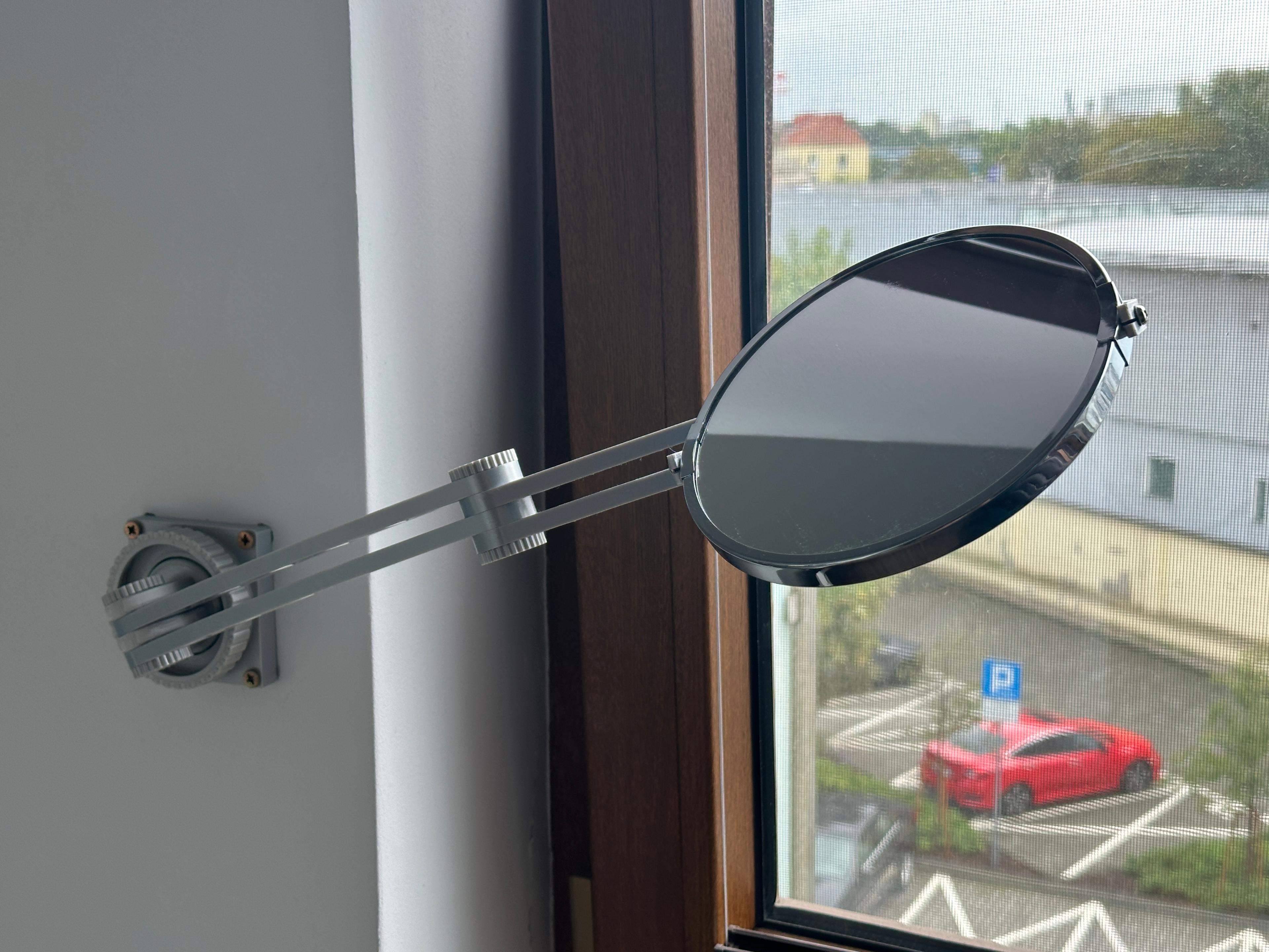 Round Mirror wall holder, with adjustable angle 3d model