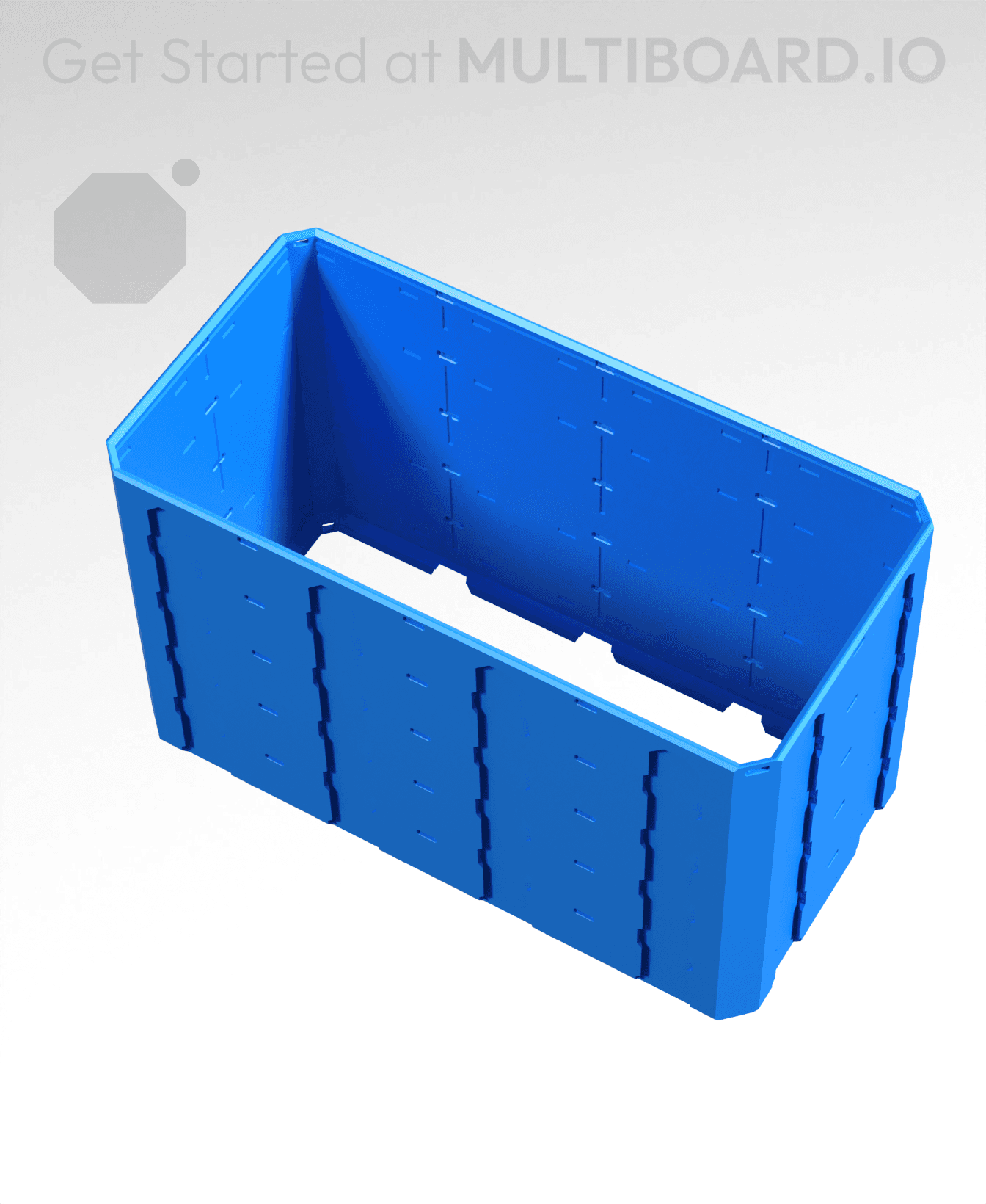 4x2x2.5 - Topped Multipoint Rail - Universal Click-In Multibin Shell Extension 3d model