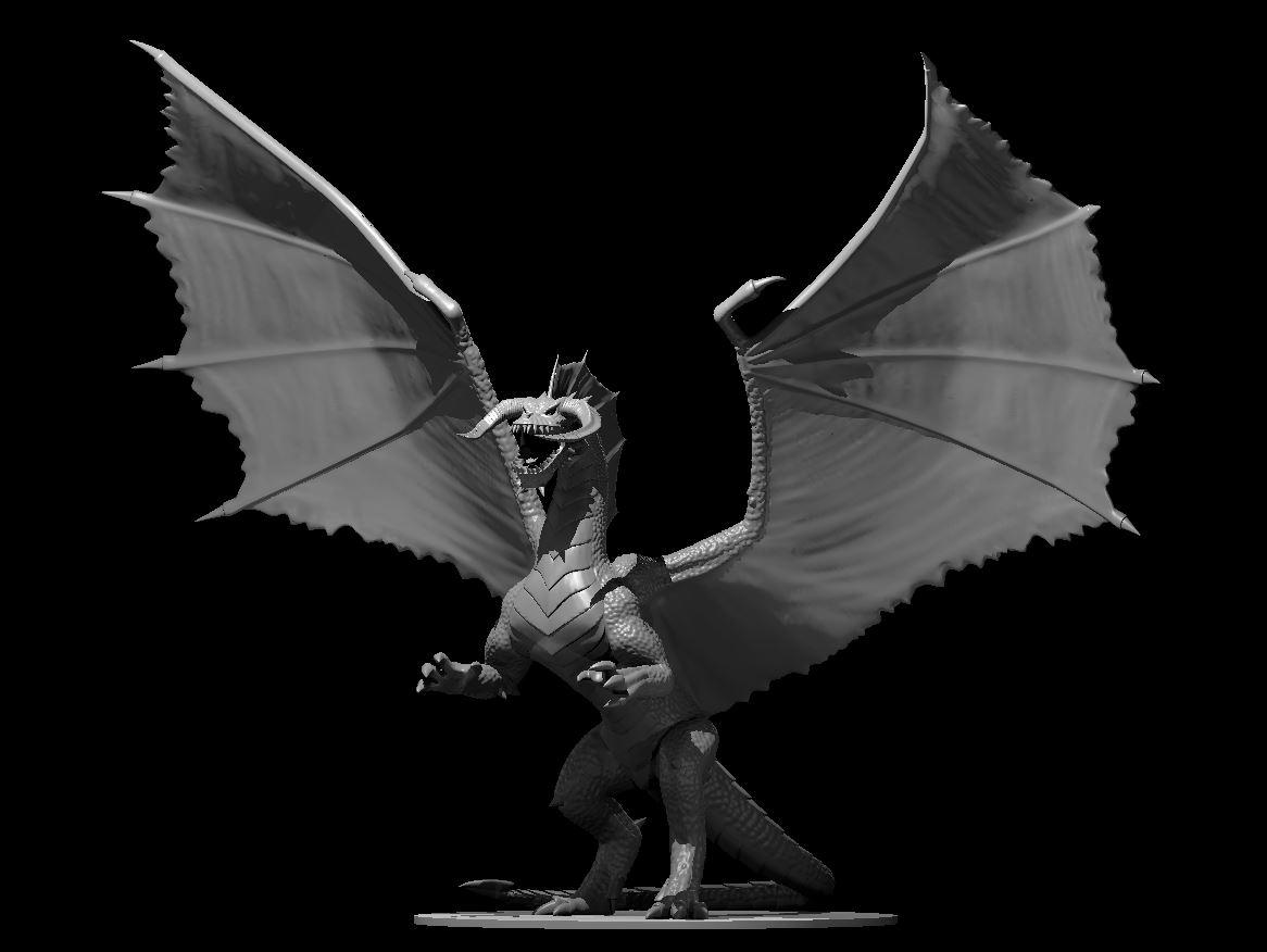 Black Dragon Ancient - Black Dragon Ancient - 3d model render - D&D - 3d model