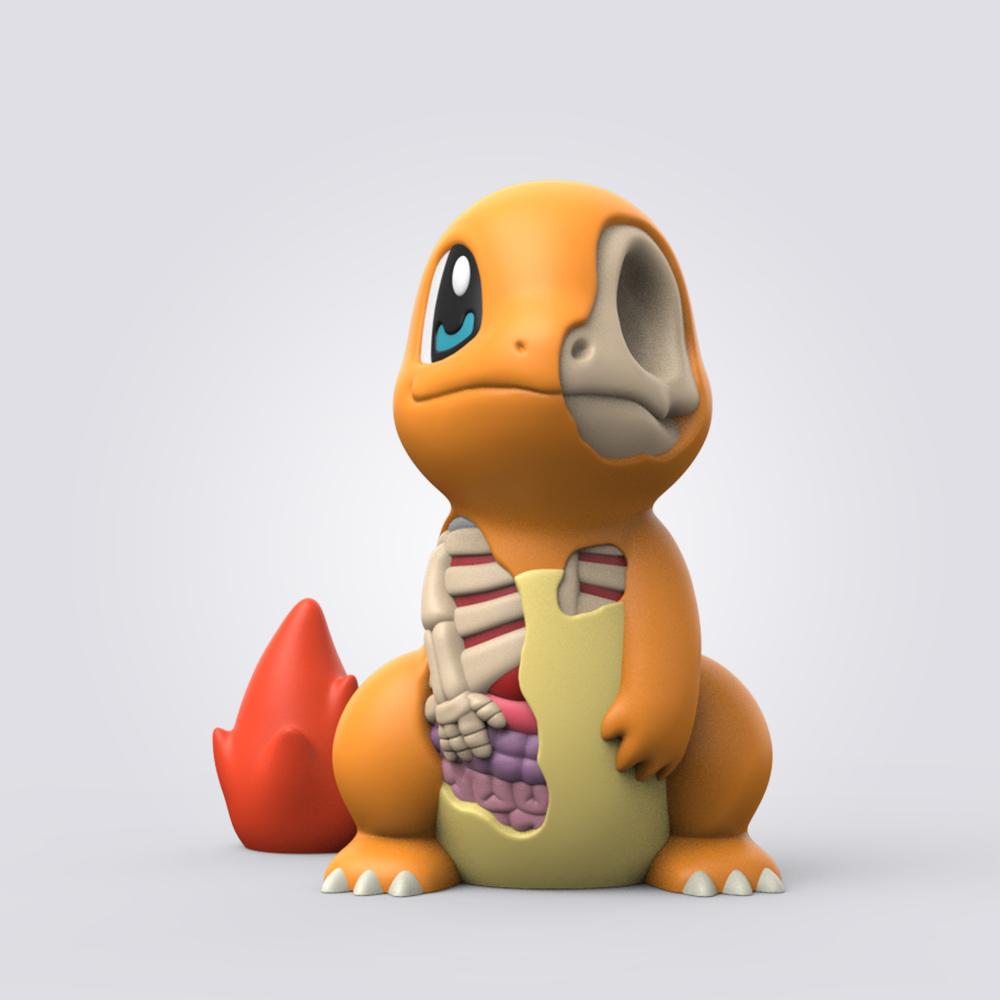 Halloween Charmander (Easy Print No Supports) 3d model