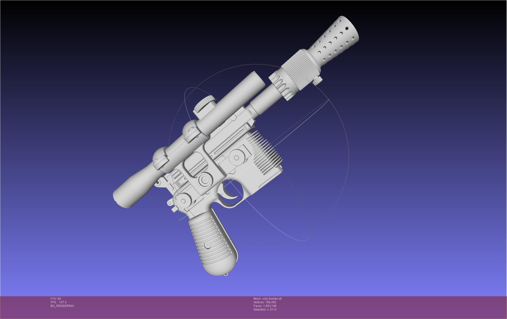 Star Wars Han Solo Blaster Basic Model 3d model