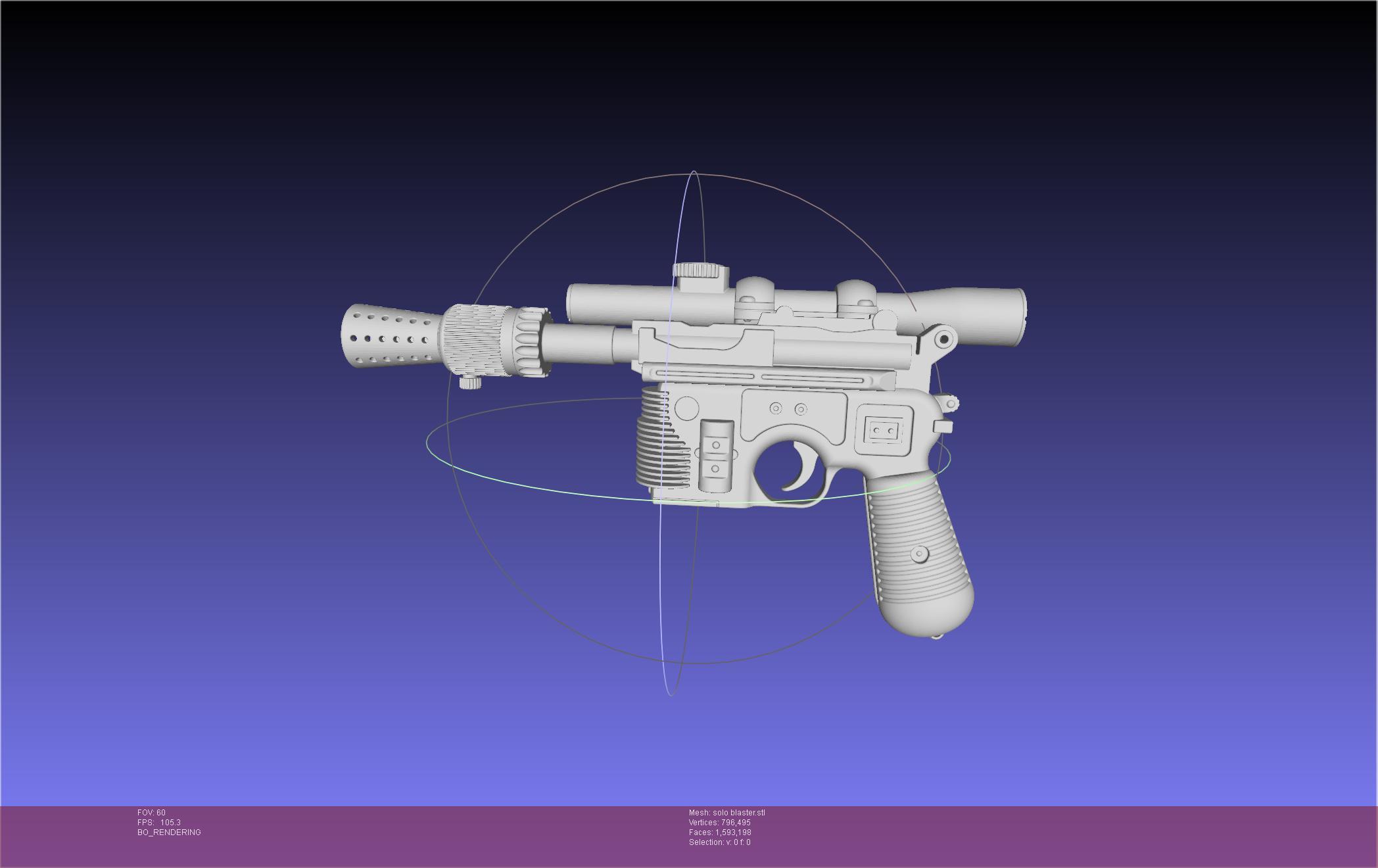 Star Wars Han Solo Blaster Basic Model 3d model