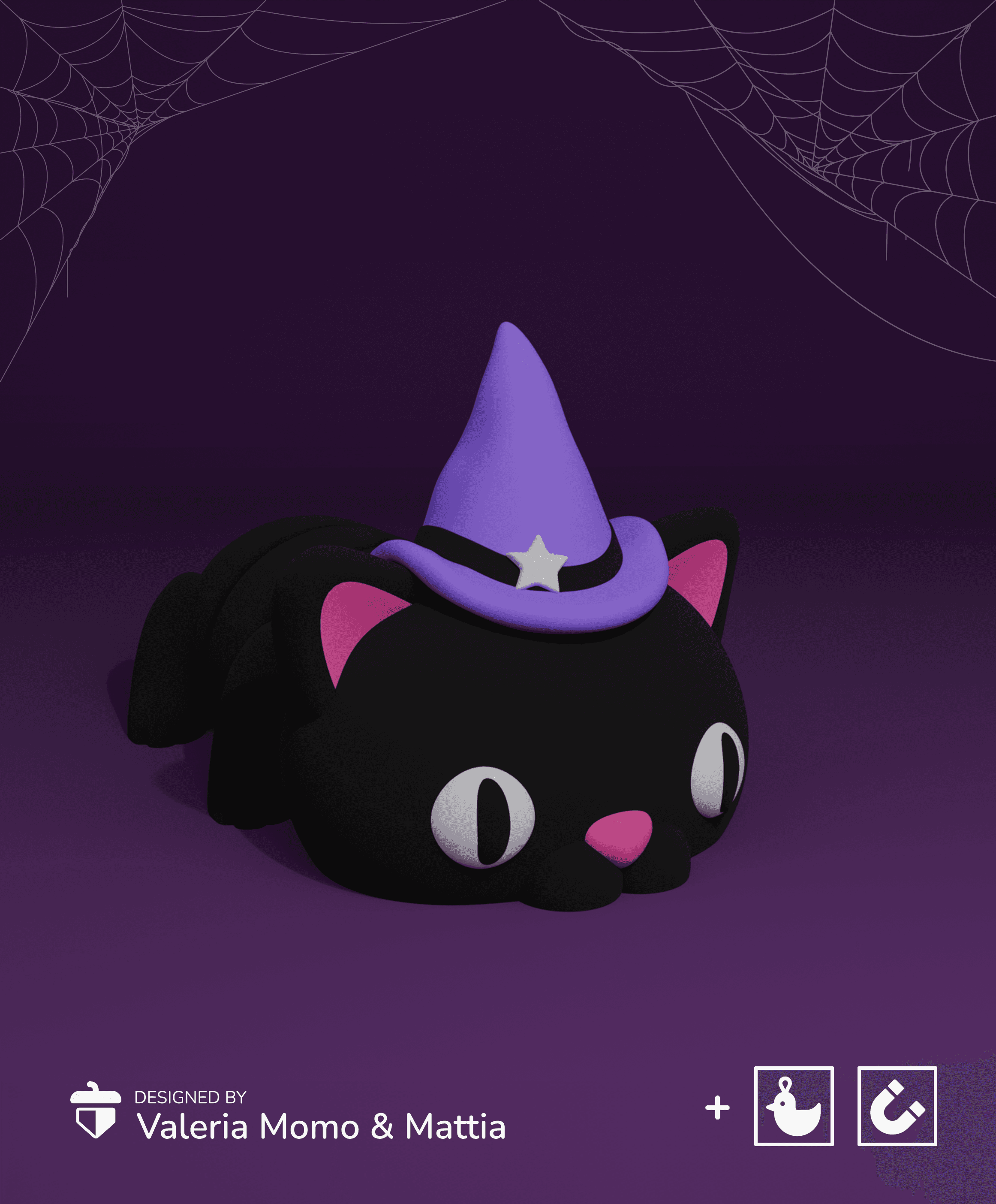 Halloween Cute Flexi Cat 🎃✨ 3d model