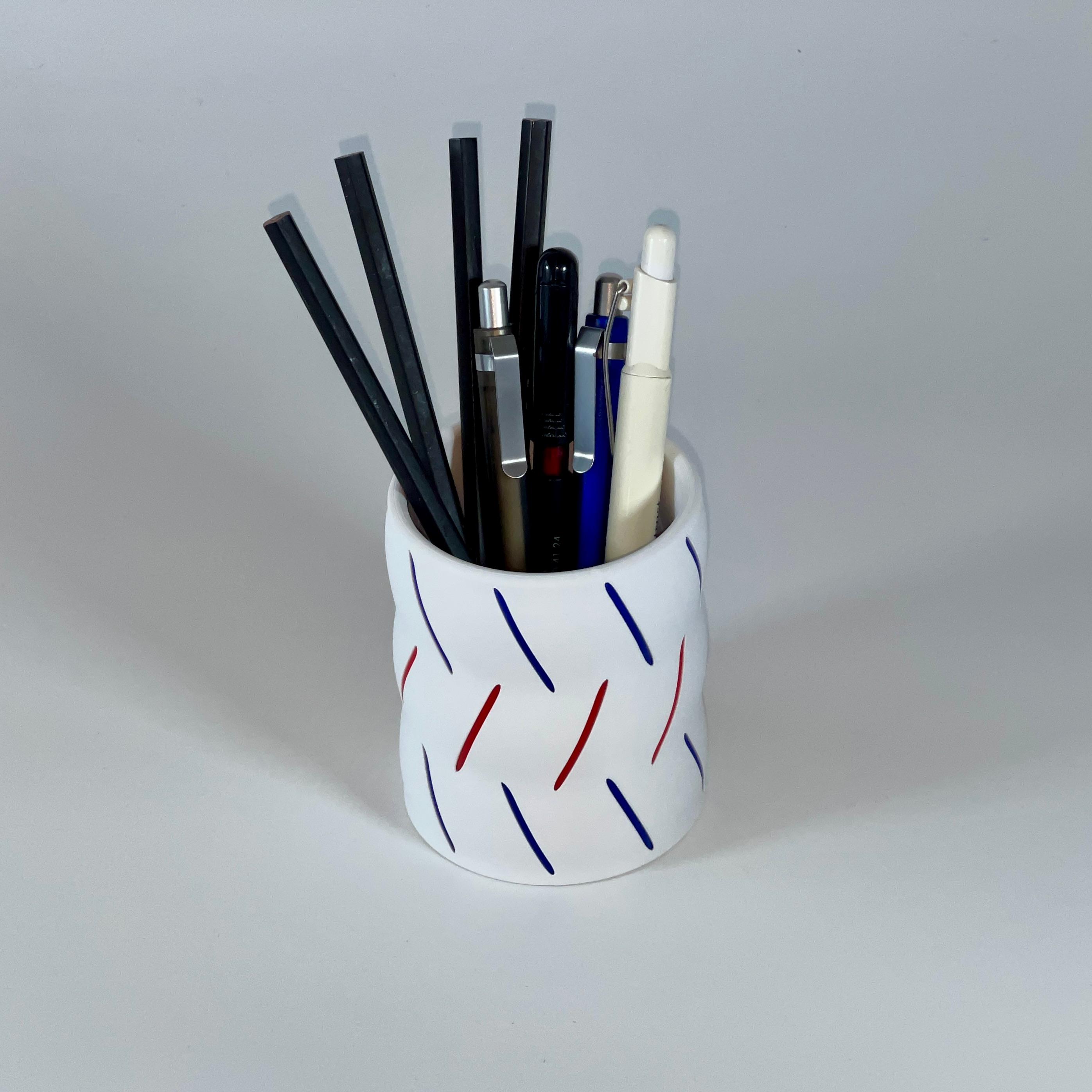 Customizable Filament Pencil Cup Holder Desk 3d model