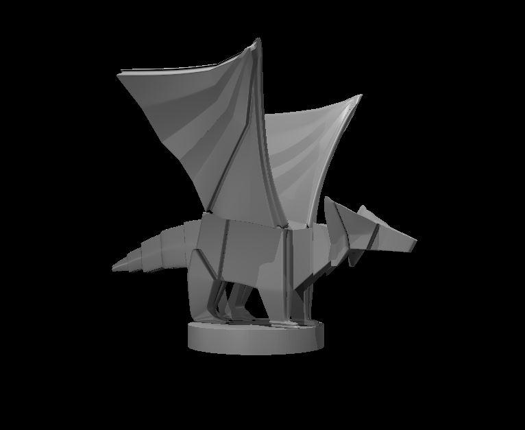 Origami Dragon - Origami Dragon - 3d model render - D&D - 3d model