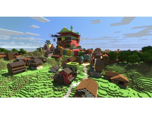 Minecraft Ghibli World 3d model