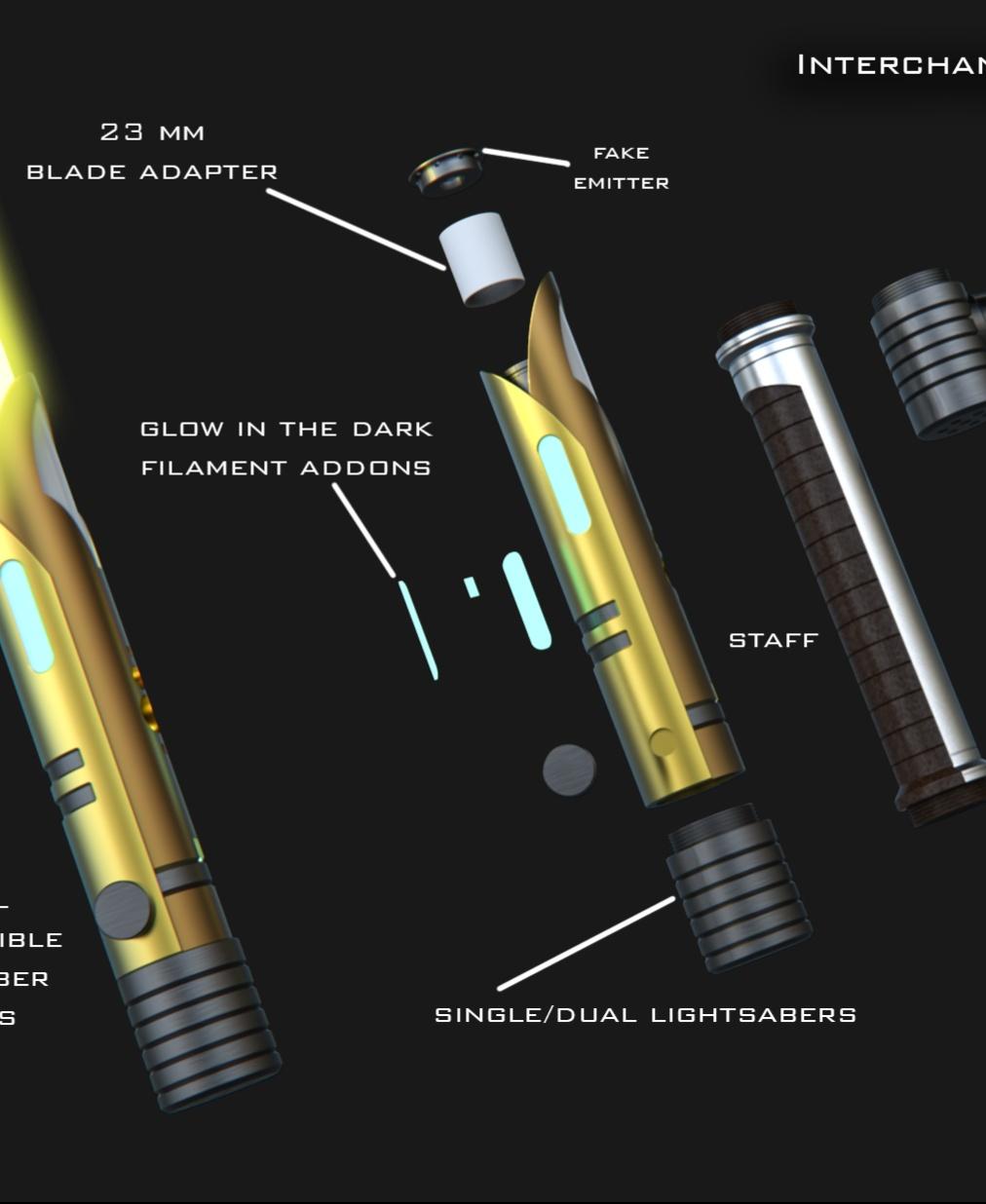 Jedi Temple Guard lightsaber - functional 3d model