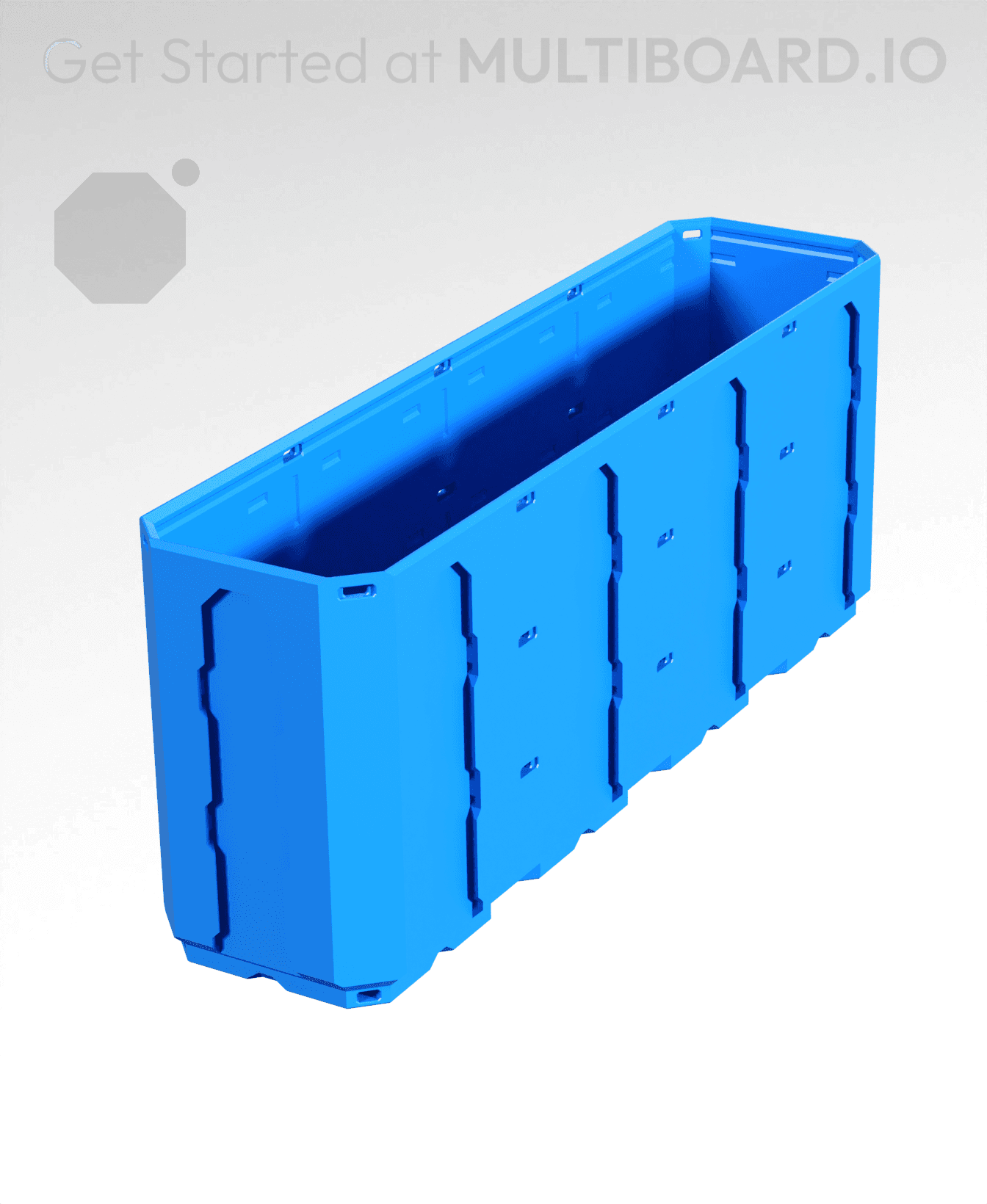 1x4x1.5 - Topped Multipoint Rail - Multibin Shell 3d model