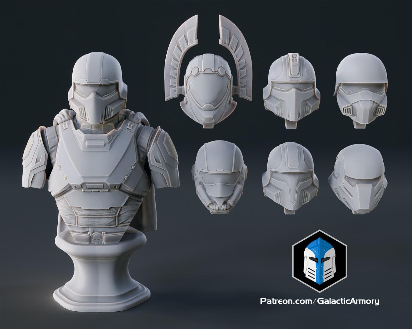 Helldivers 2 - B-01 Tactical Bust - 3D Print Files 3d model