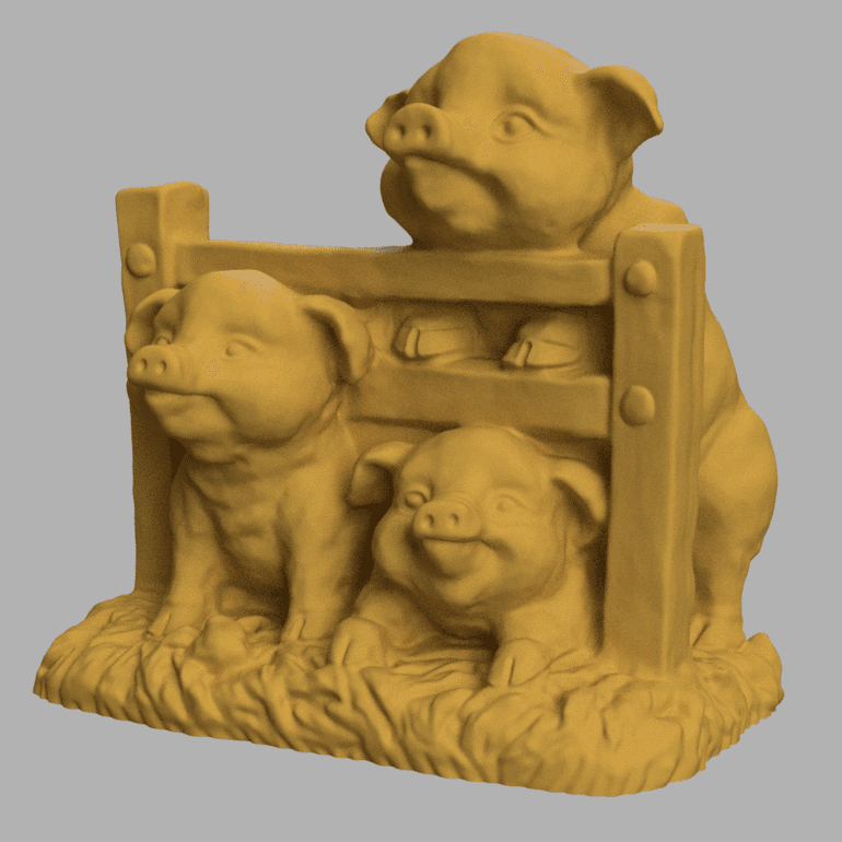 3 little pigs 3d model
