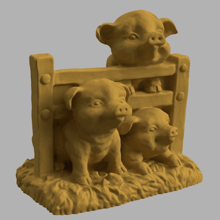 3 little pigs 3d model