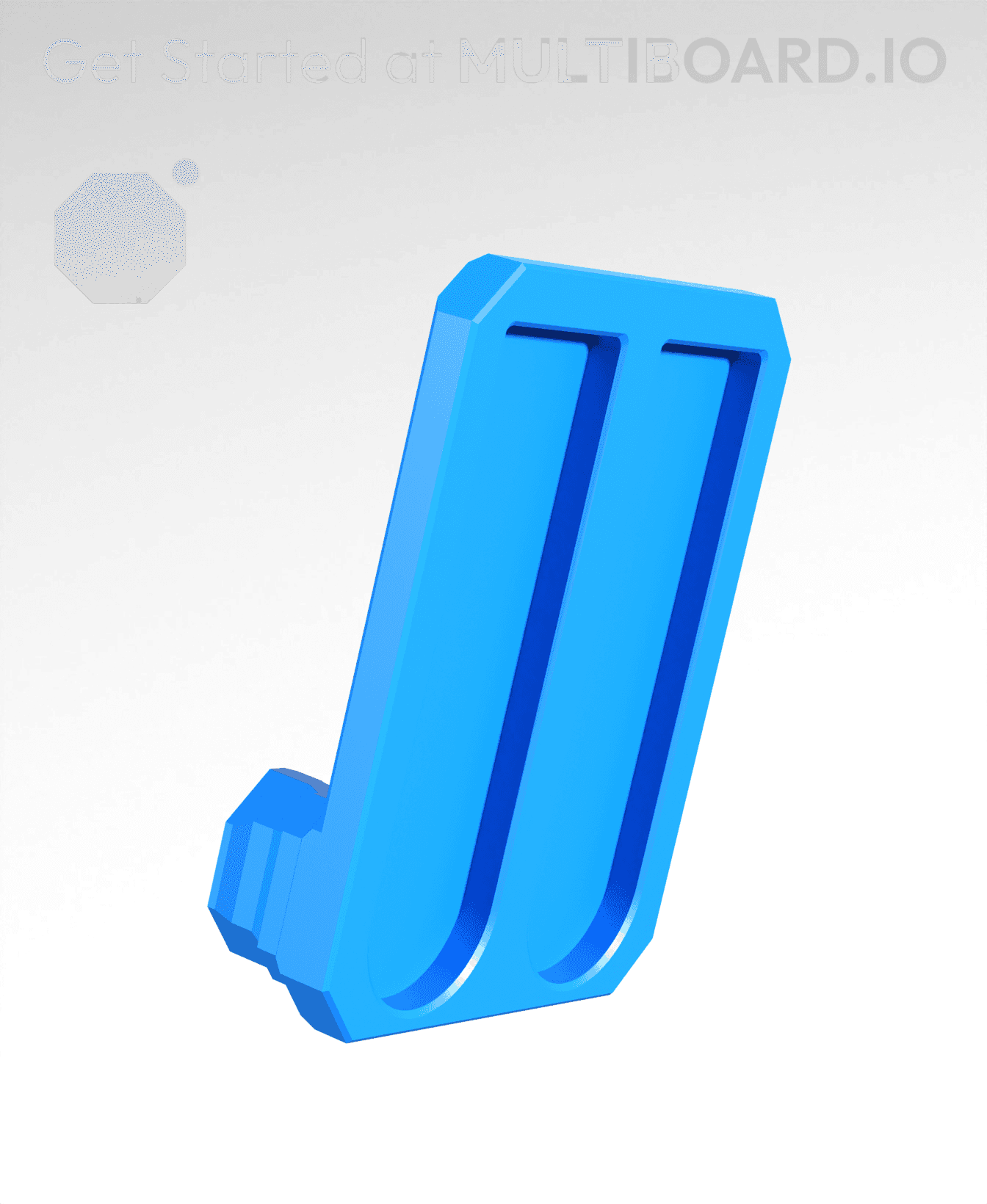 Horizontal Dual Snaps (DS Part A) - Small Command Strip Mount 3d model