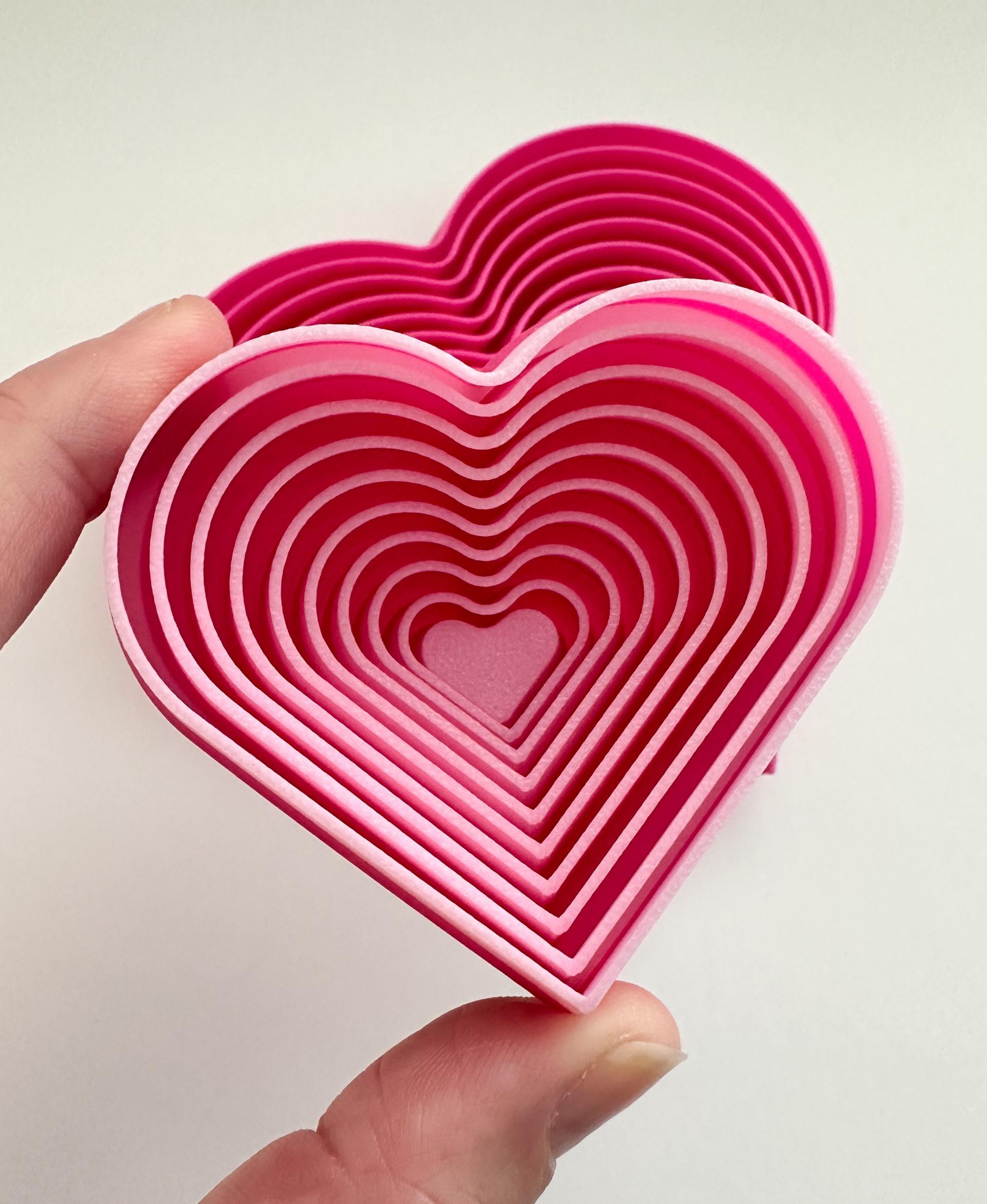 Heart Layered Fidget (2 sizes) 3d model