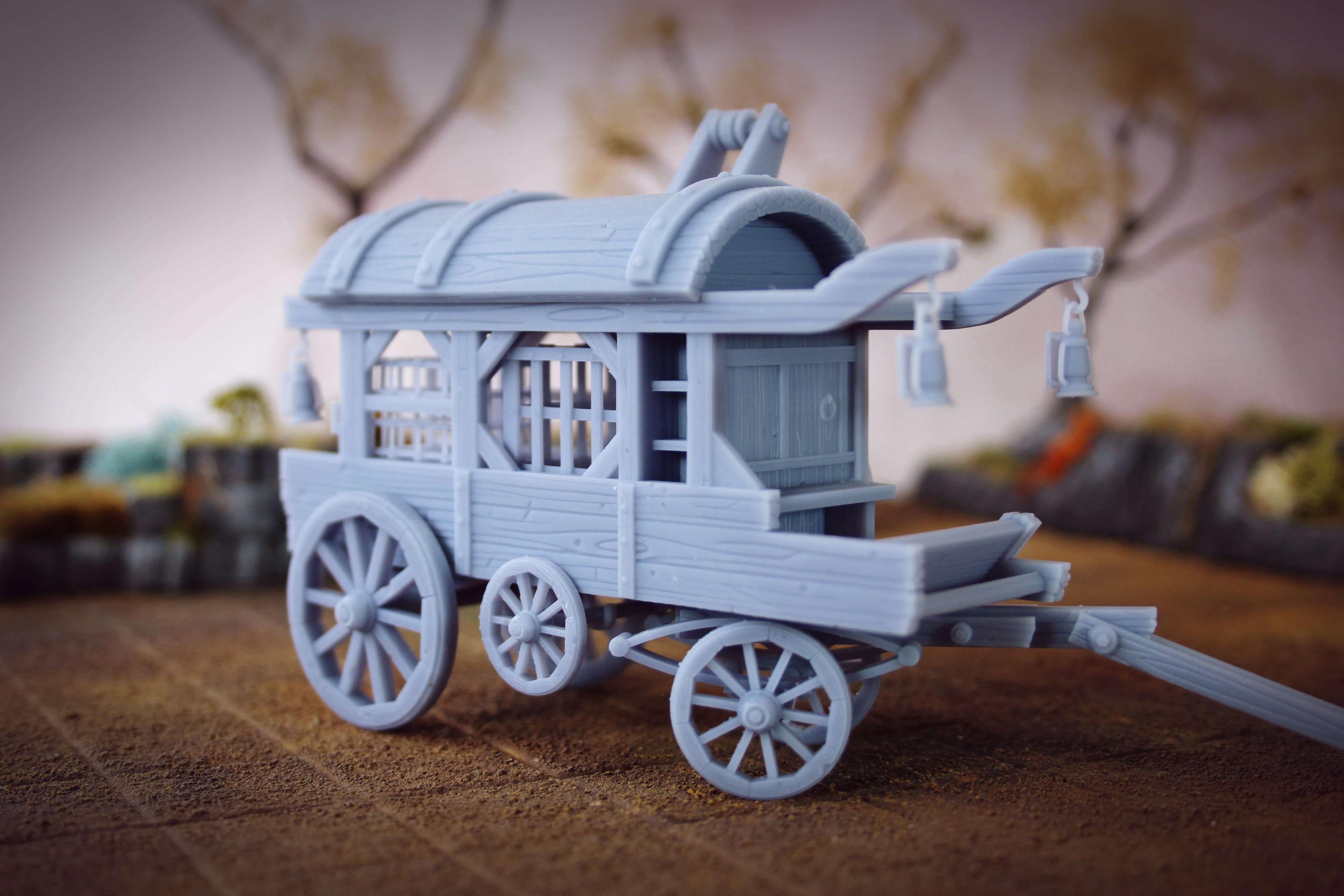 Hunters Wagon | TTRPG Trapper Expedition 3d model