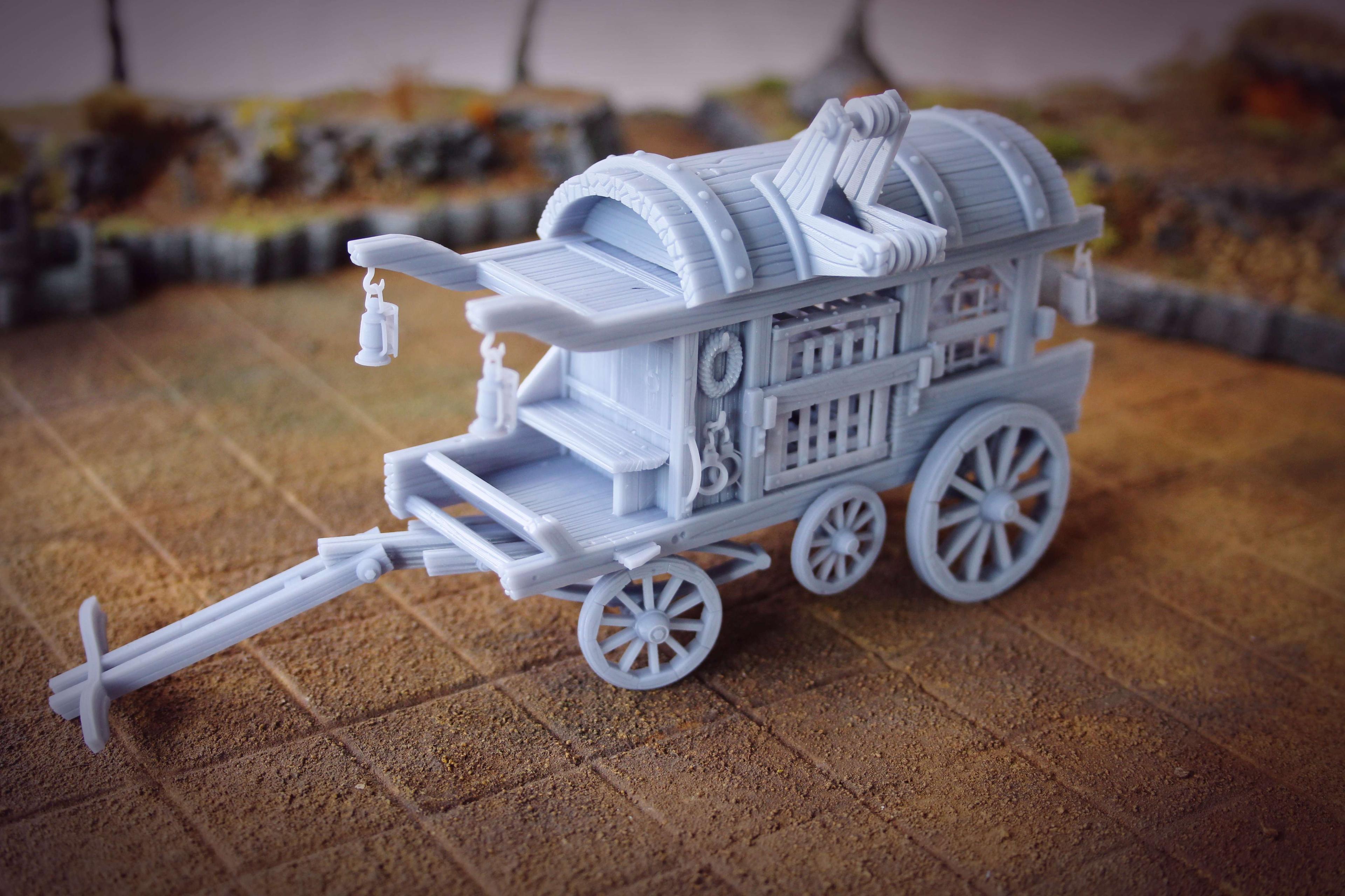 Hunters Wagon | TTRPG Trapper Expedition 3d model