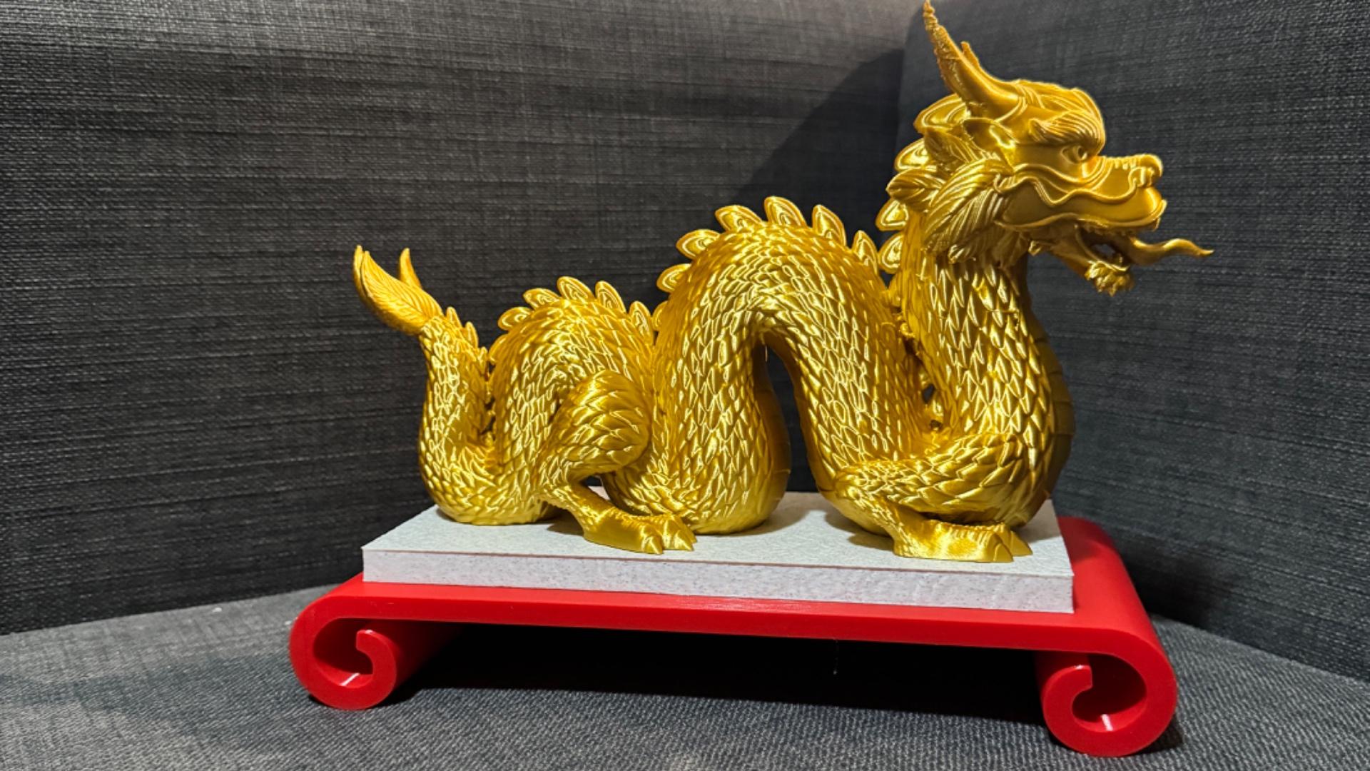 Chinese Dragon -Platform Statue - Had some issues with the tip of the horns but the rest was gorgeous!  - 3d model