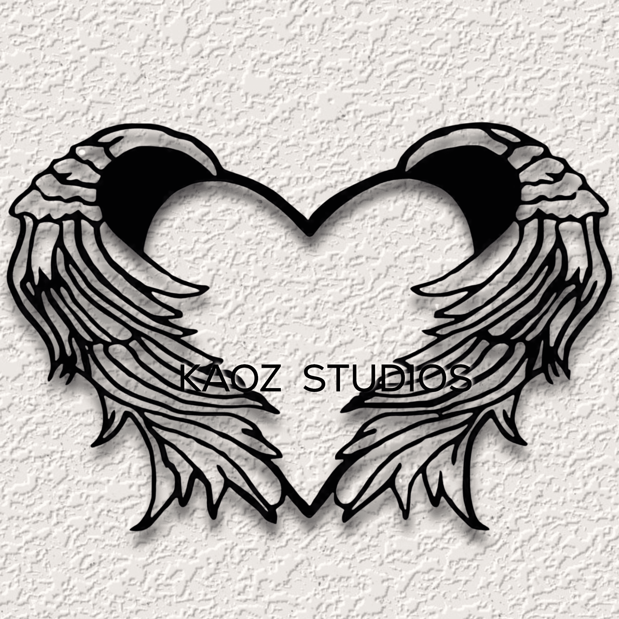 heart with wings wall art angel wall decor valentines day decoration 3d model