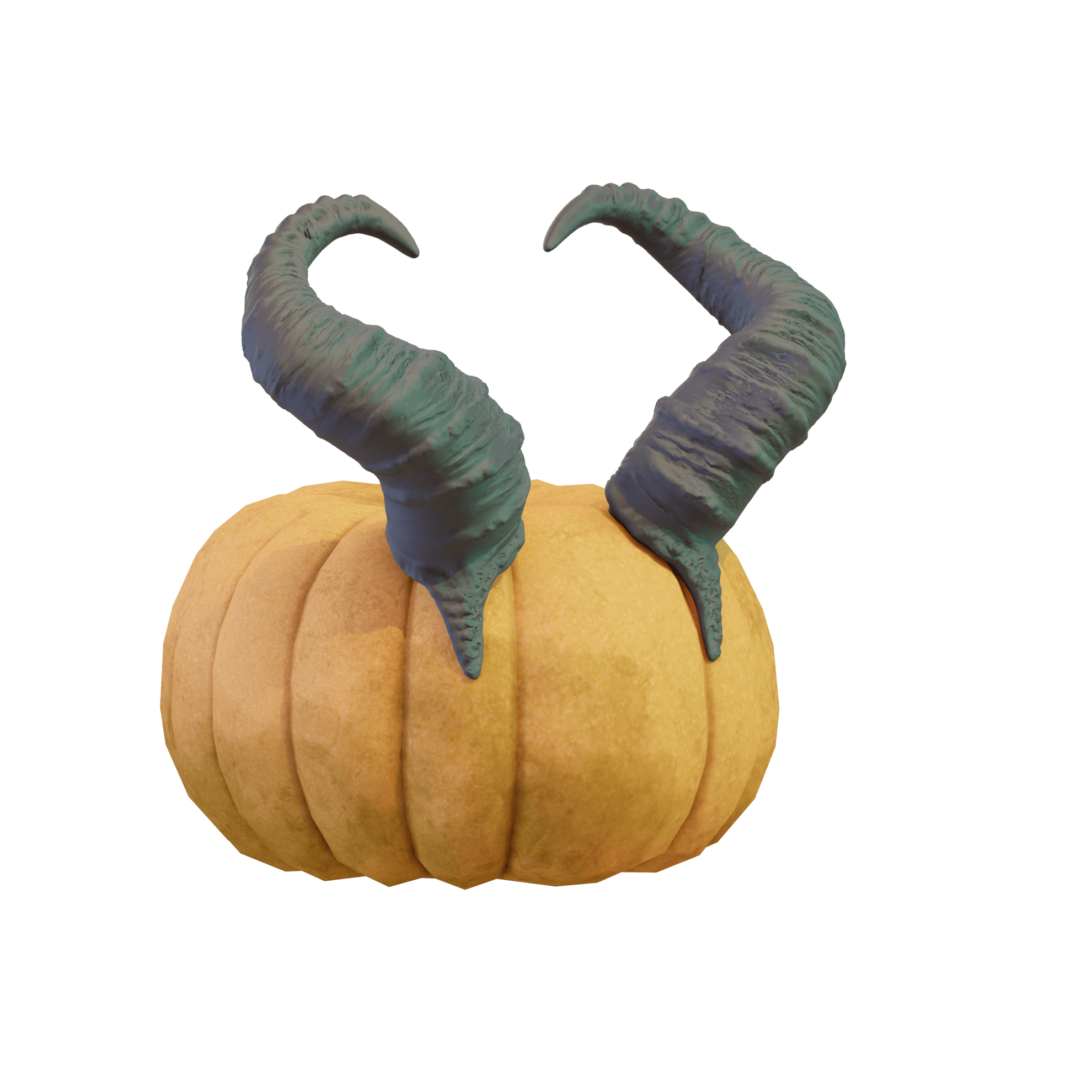 Mr Pumpkin Head Horns 1 3d model