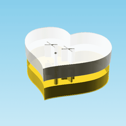 Fluffy Hearts Lo Q, nestable box (v3) 3d model