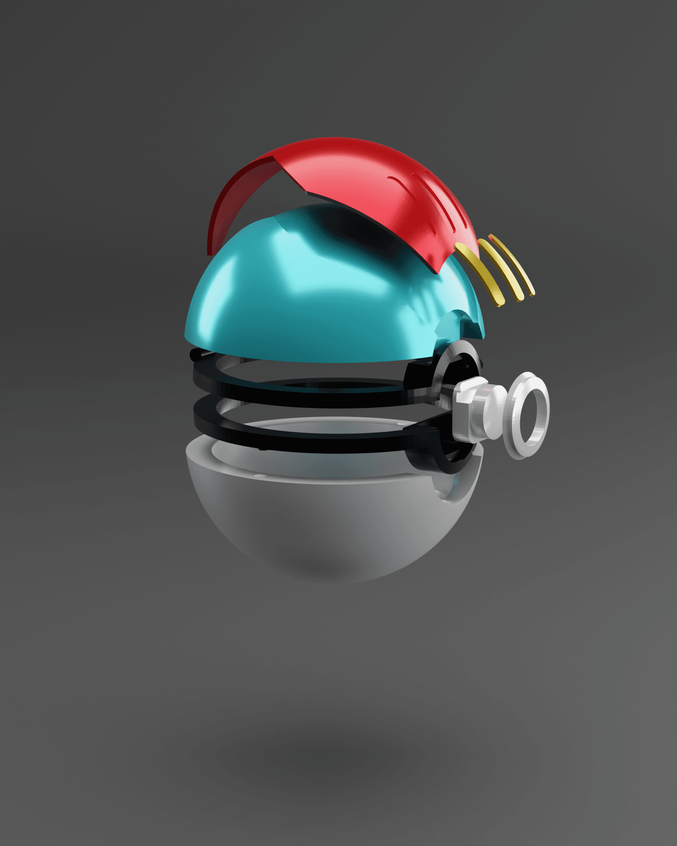 Lure Ball Opening PokeBall - Fan Art 3d model
