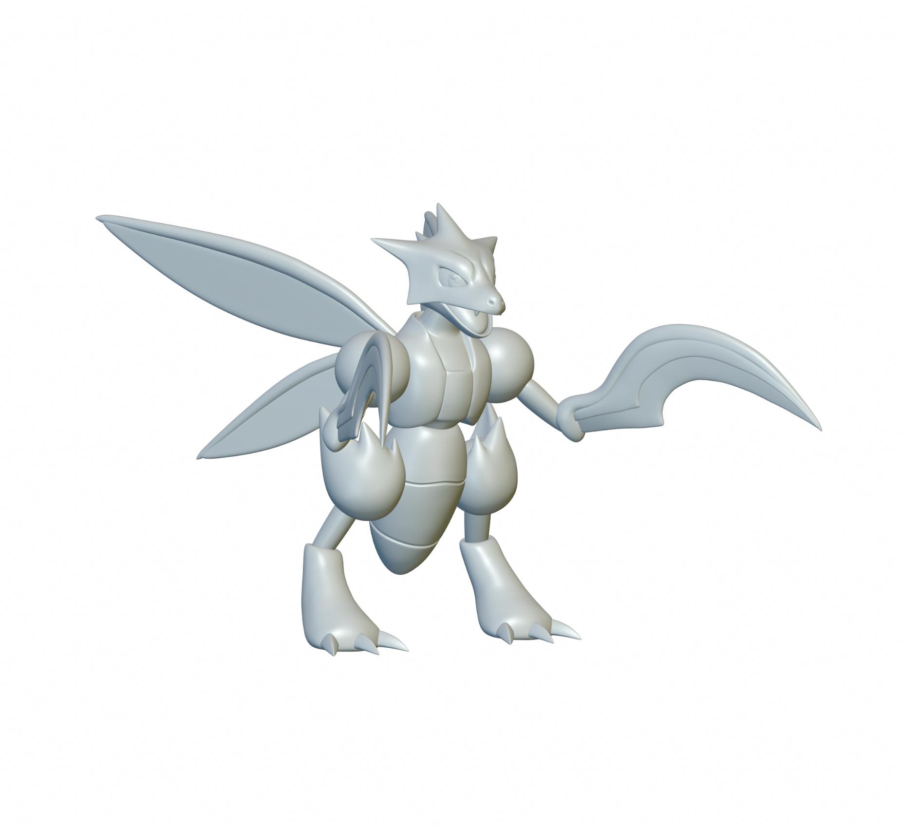 Pokemon Scyther #123 - Optimized for 3D Printing 3d model