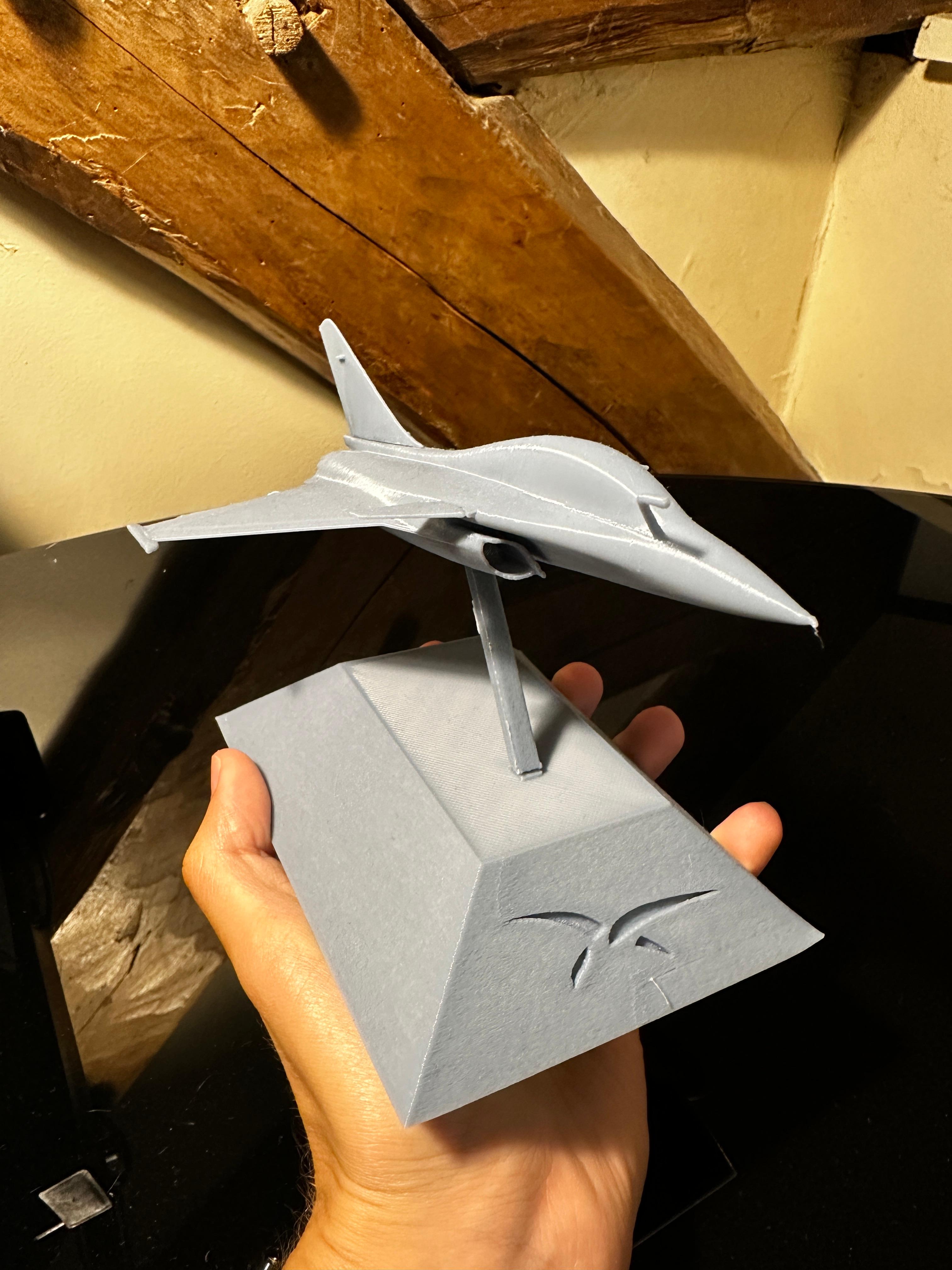 Rafale aircraft model with support 3d model