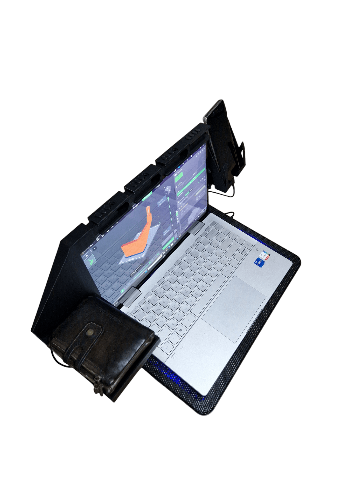 Laptop phone holder/shelf (no supports).stl 3d model