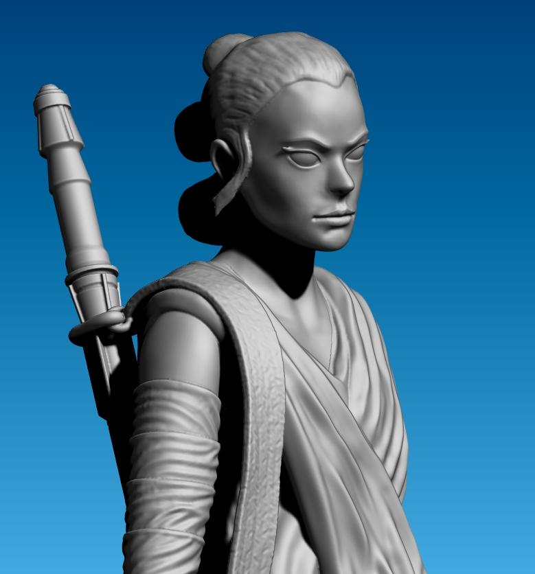 Fan Art Figure Star wars Rey Skywalker 3d model