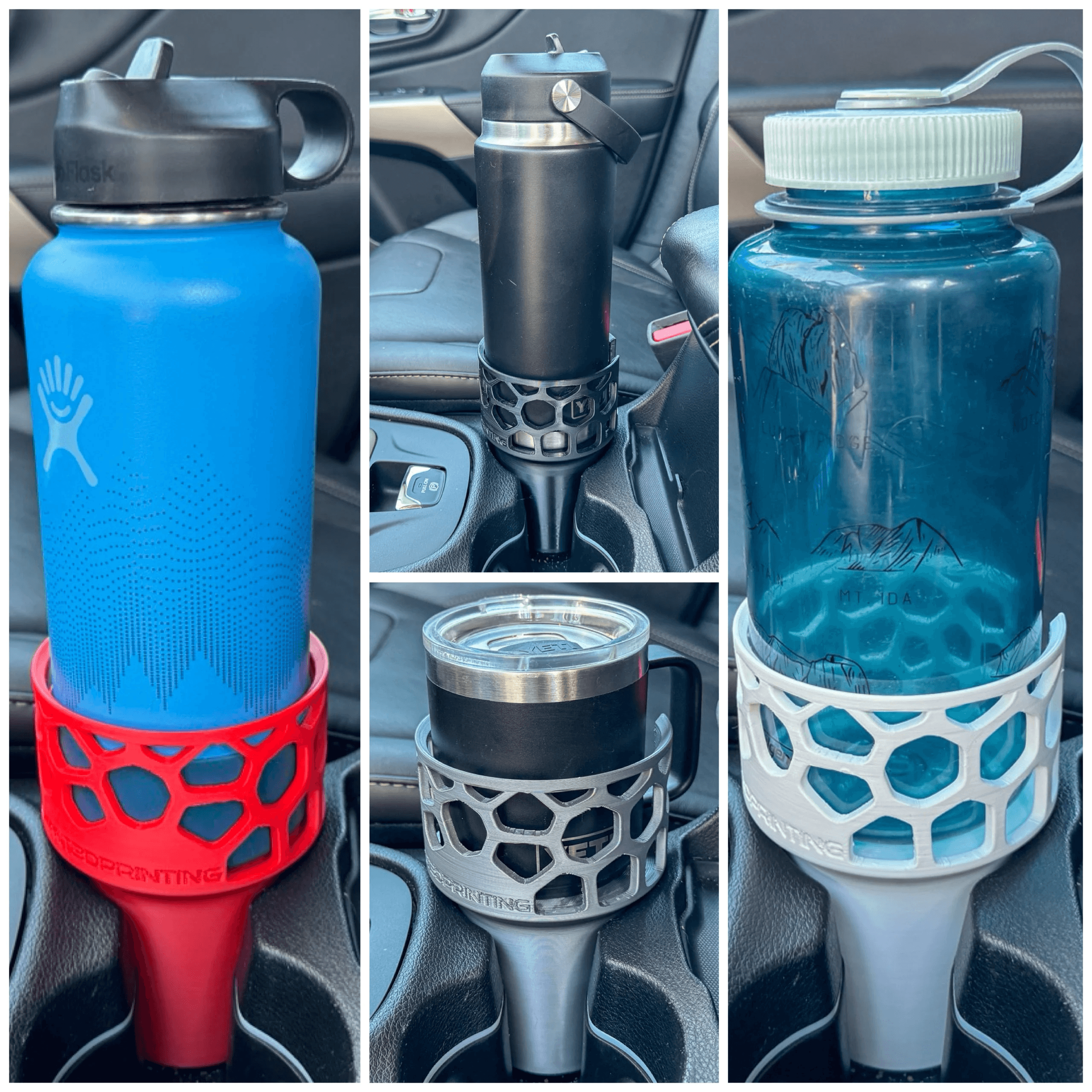 3 Pack - Car Cup Holder Adapters for 26oz Yeti, 36oz Yeti, Nalgene, HydroFlask and More! 3d model