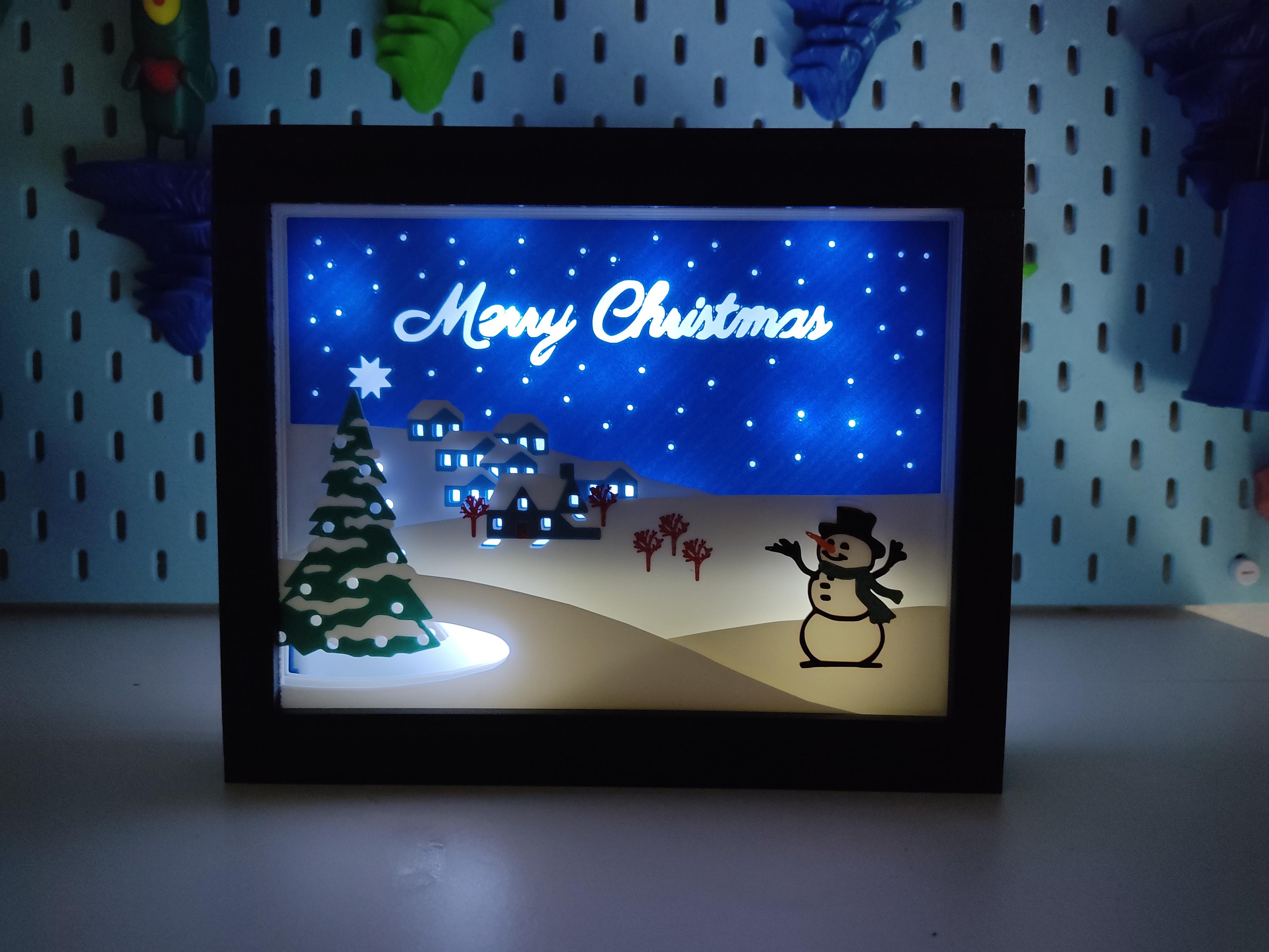 Christmas Light and Shadow Box, Merry Christmas! 3d model