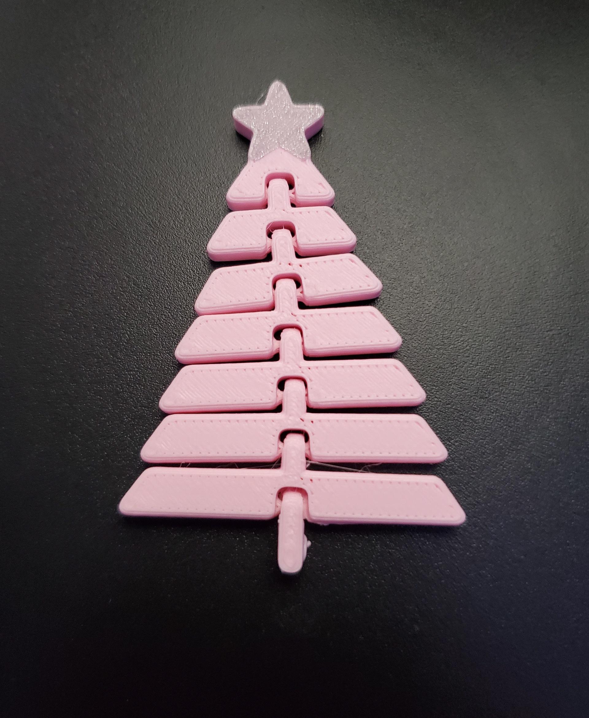 Articulated Christmas Tree with Star - Print in place fidget toy - 3mf - polyterra sakura pink - 3d model