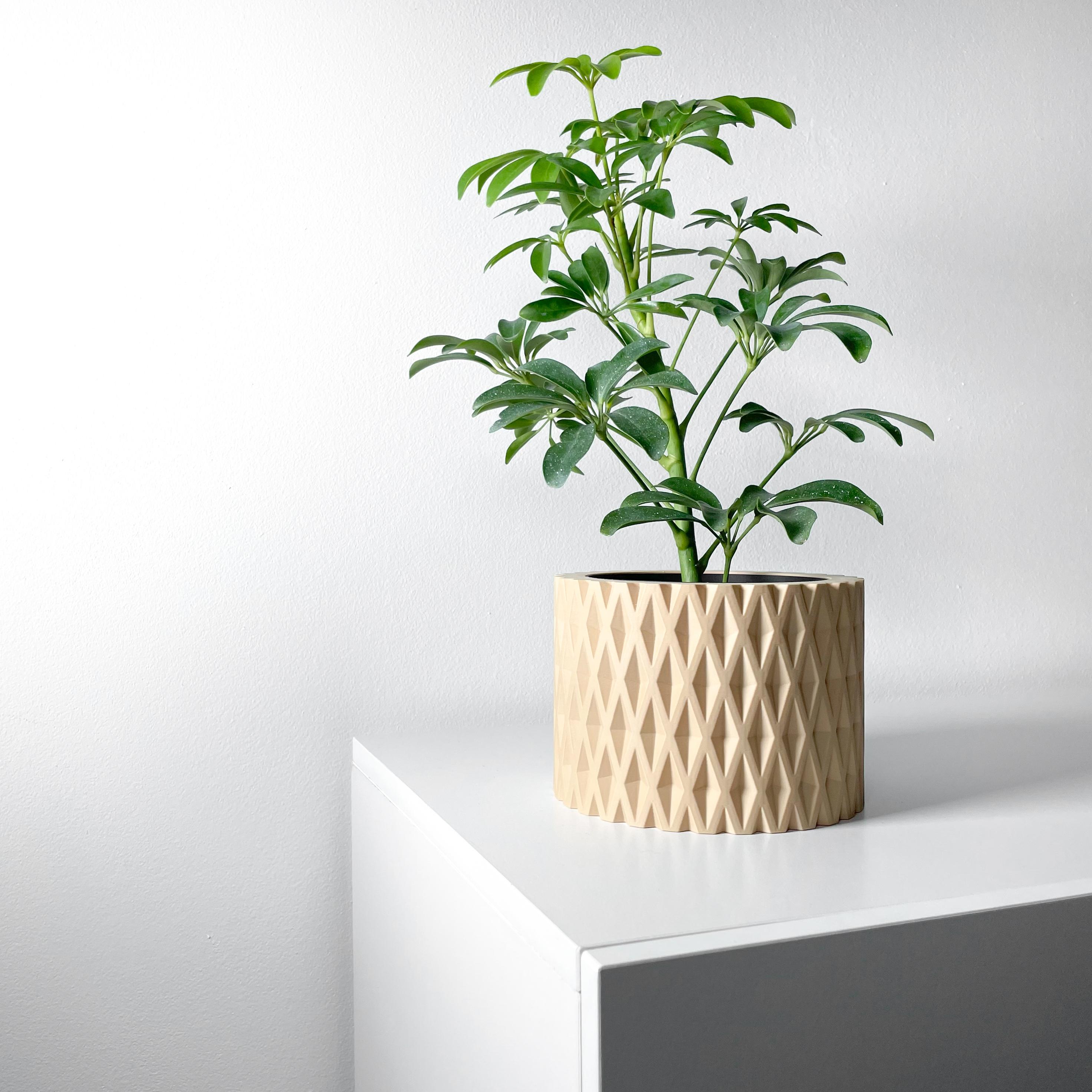 The Grivan Planter Pot with Drainage Tray & Stand Included | Modern and Unique Home Decor 3d model