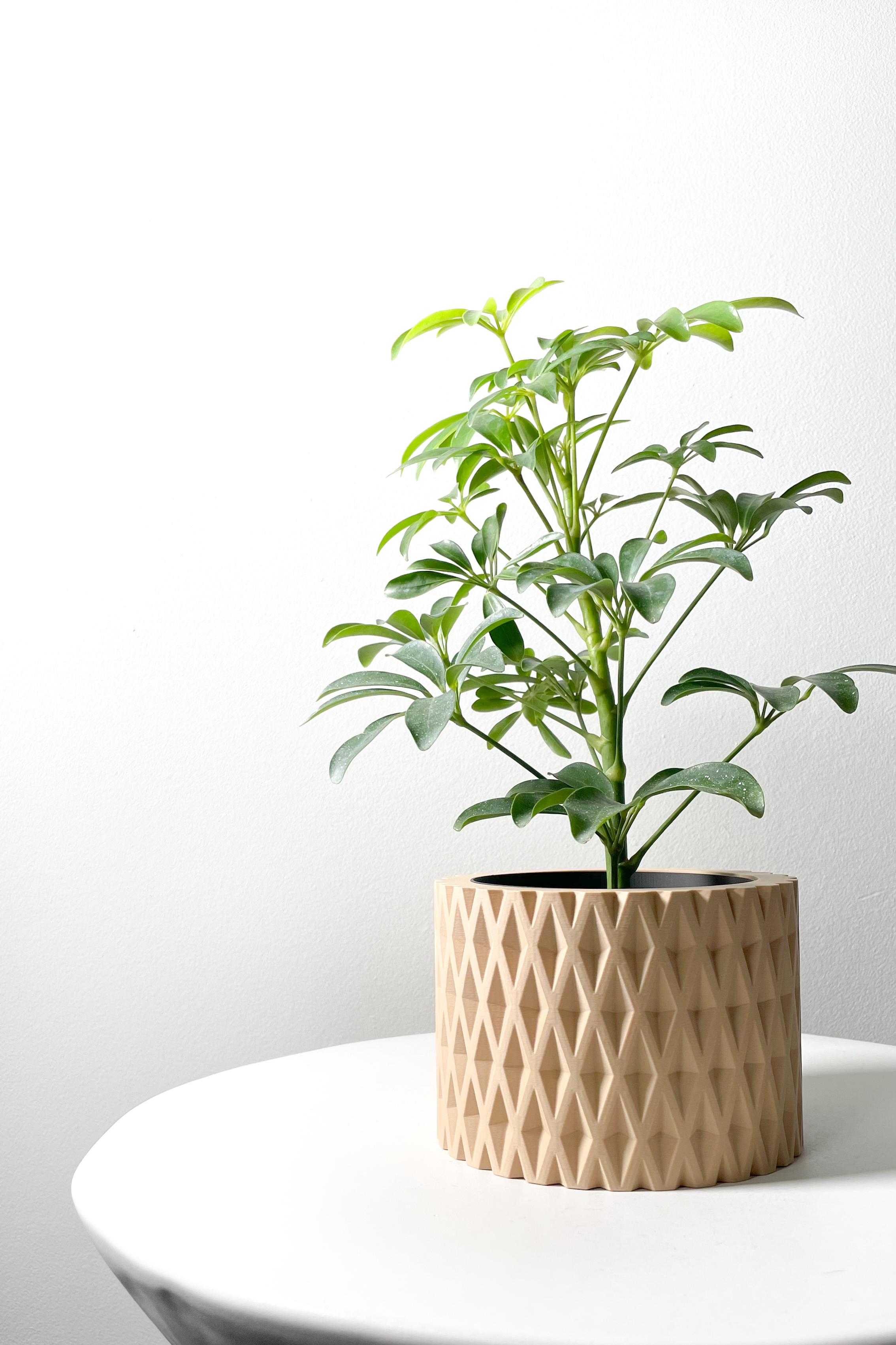 The Grivan Planter Pot with Drainage Tray & Stand Included | Modern and Unique Home Decor 3d model