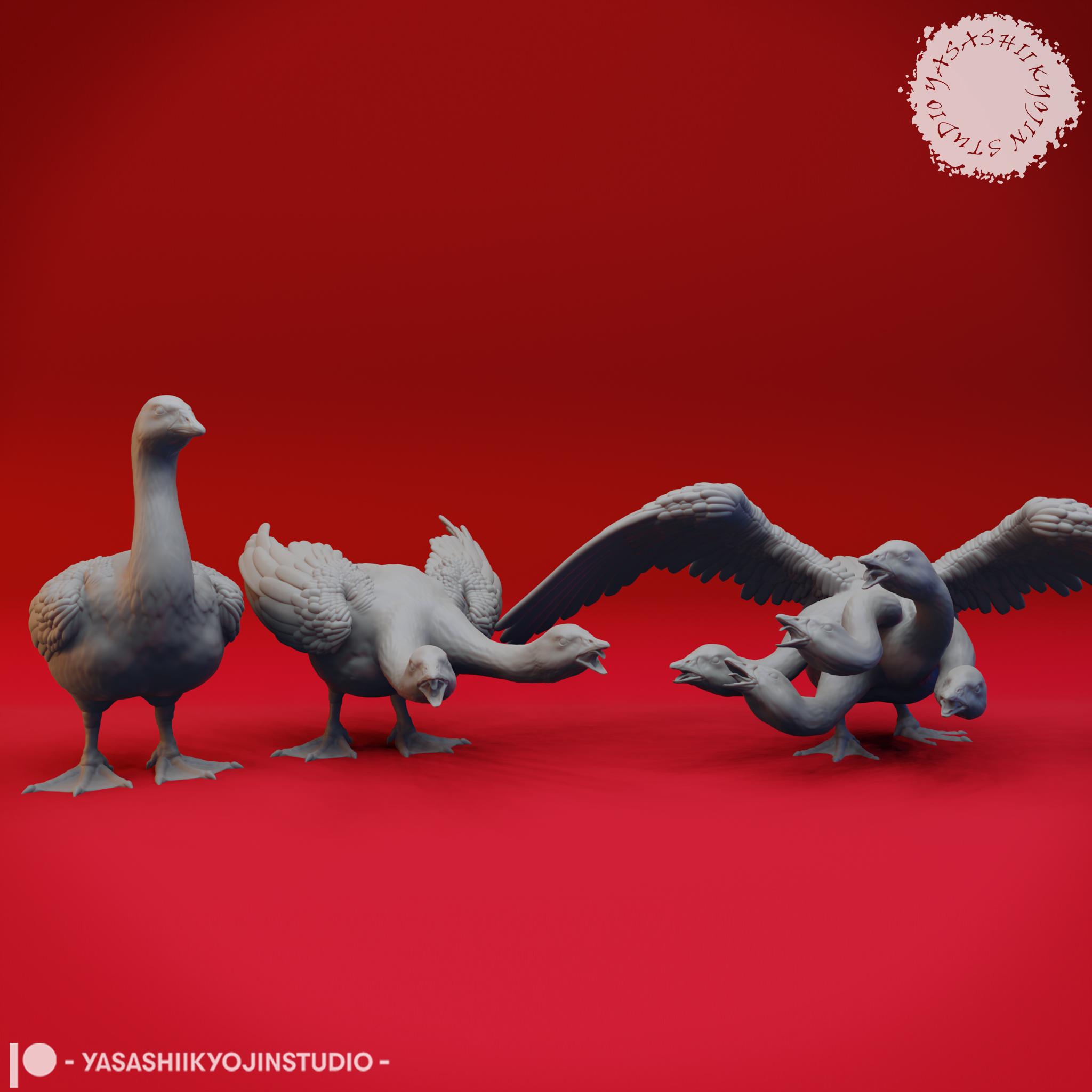 Goose Hydra Bundle - Tabletop Miniature (Pre-Supported) 3d model