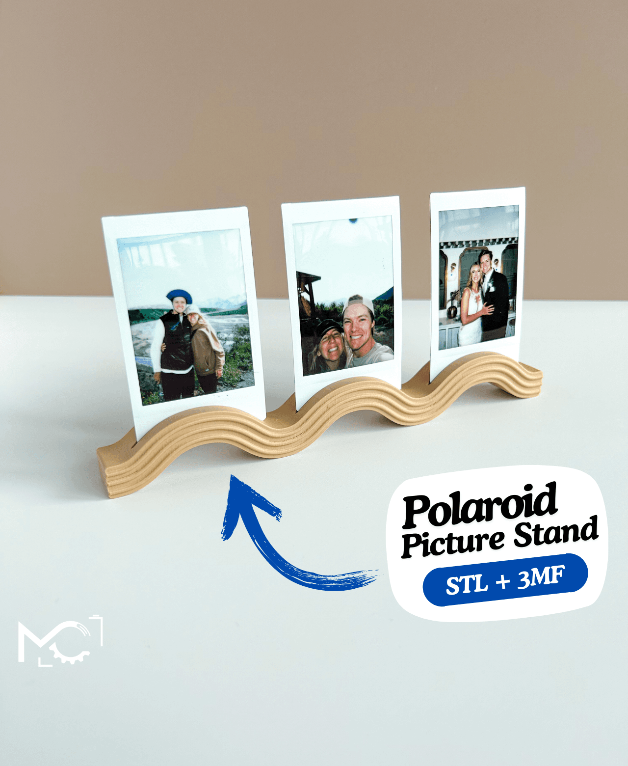 WavyPolaroidStand 3d model