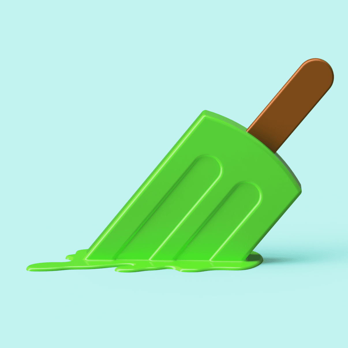 Melted Ice Cream Popsicle 3d model